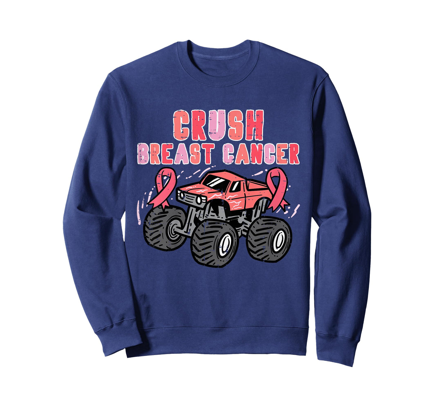 Pink Monster Truck Breast Cancer Awareness Toddler Boy Kids T-Shirt