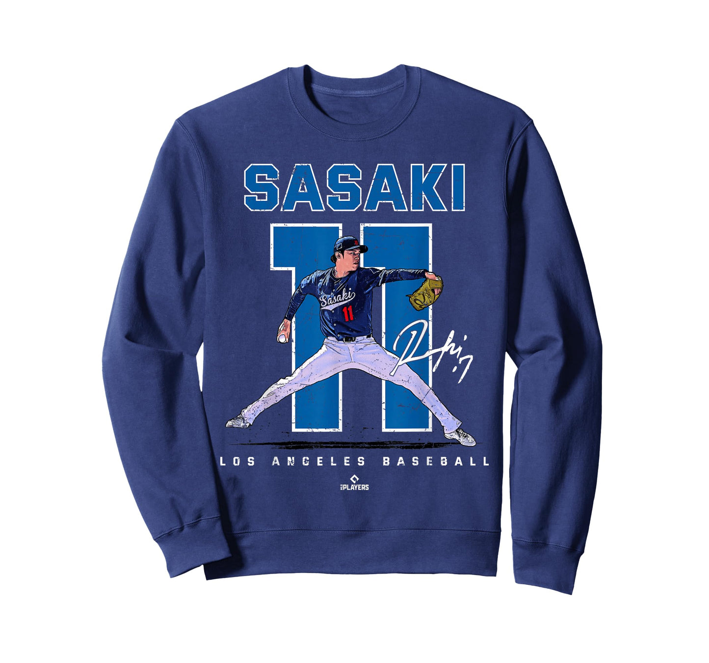 Number and Portrait Roki Sasaki Los Angeles Baseball MLBPA T-Shirt