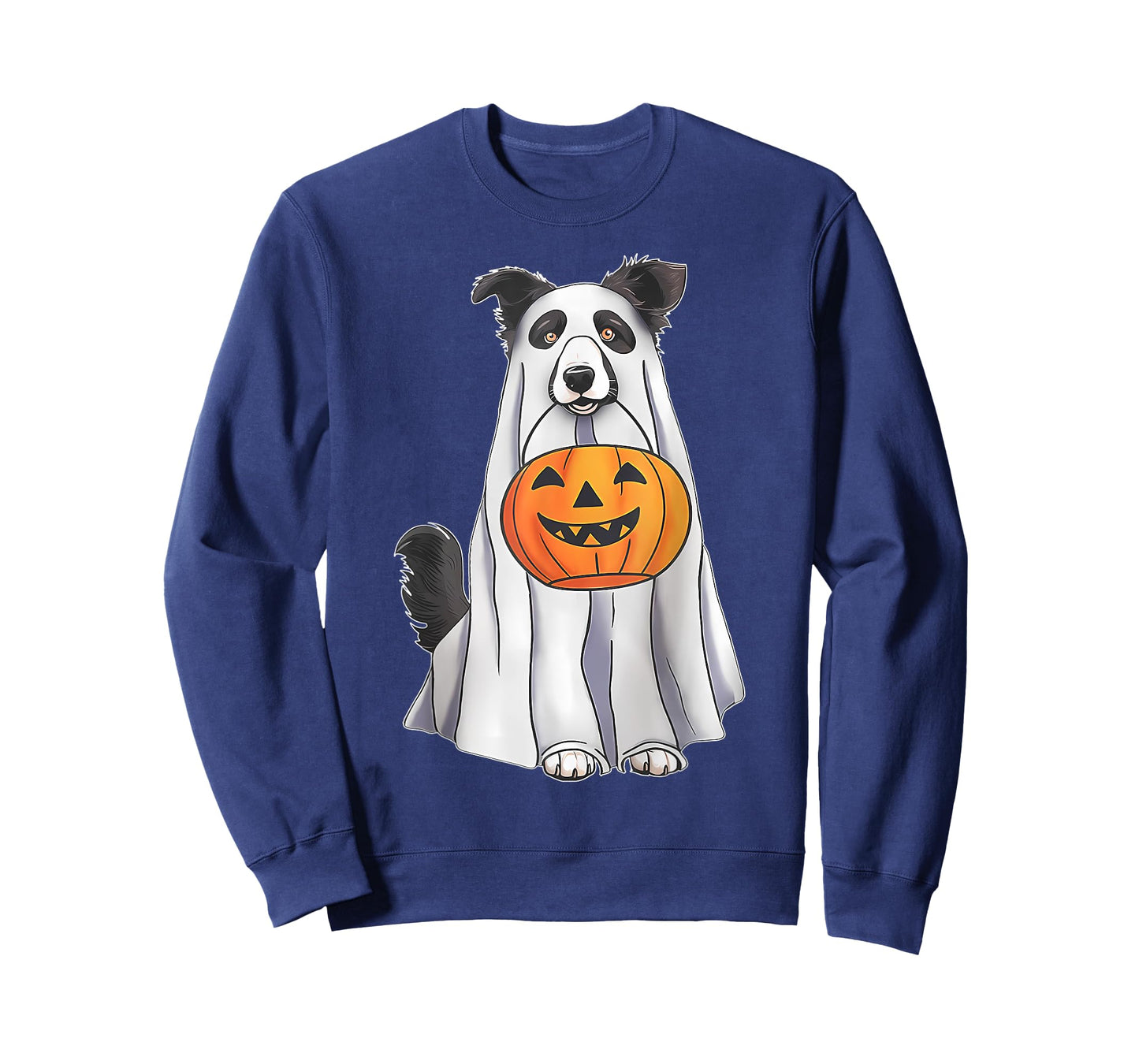Border Collie Ghost Pumpkin Halloween Costume Fall T-Shirt
