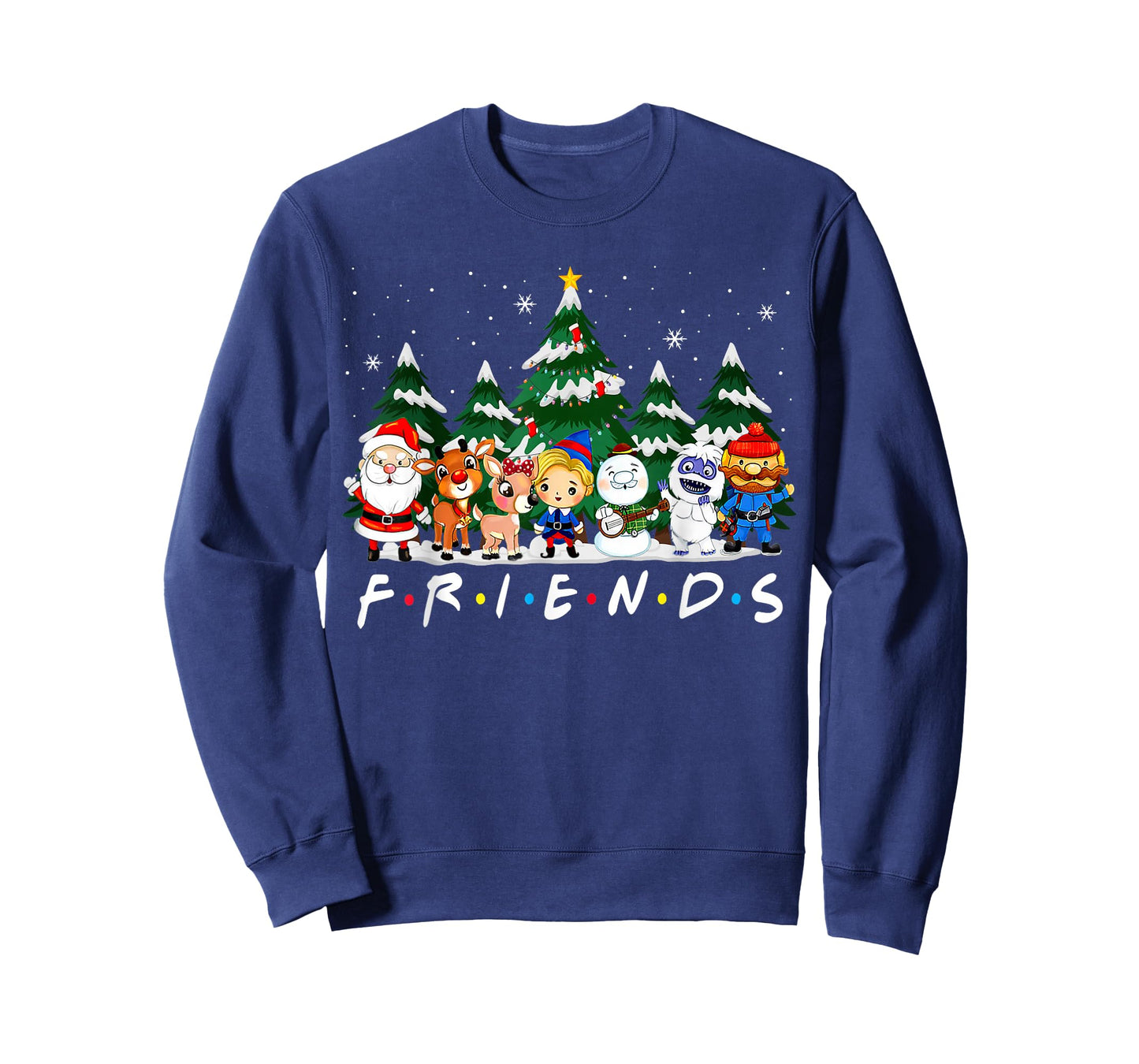 Friends Christmas Santa Rudolph Snowman Family Pajama Xmas T-Shirt