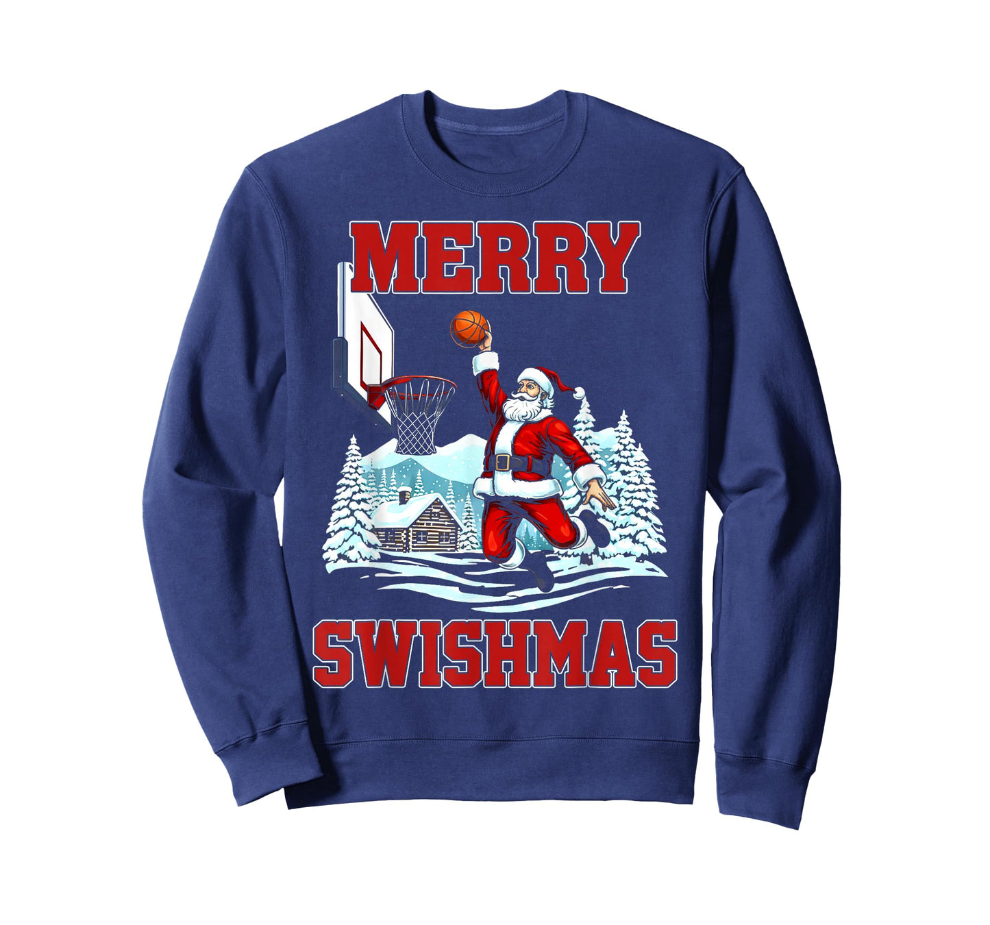 Merry Swishmas Basketball Ugly Christmas Xmas Men Boys Kids T-Shirt