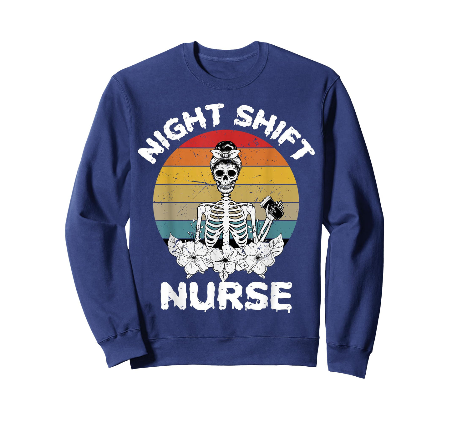 Funny Night Shift Nurse Skeleton Halloween RN Nurses Women T-Shirt