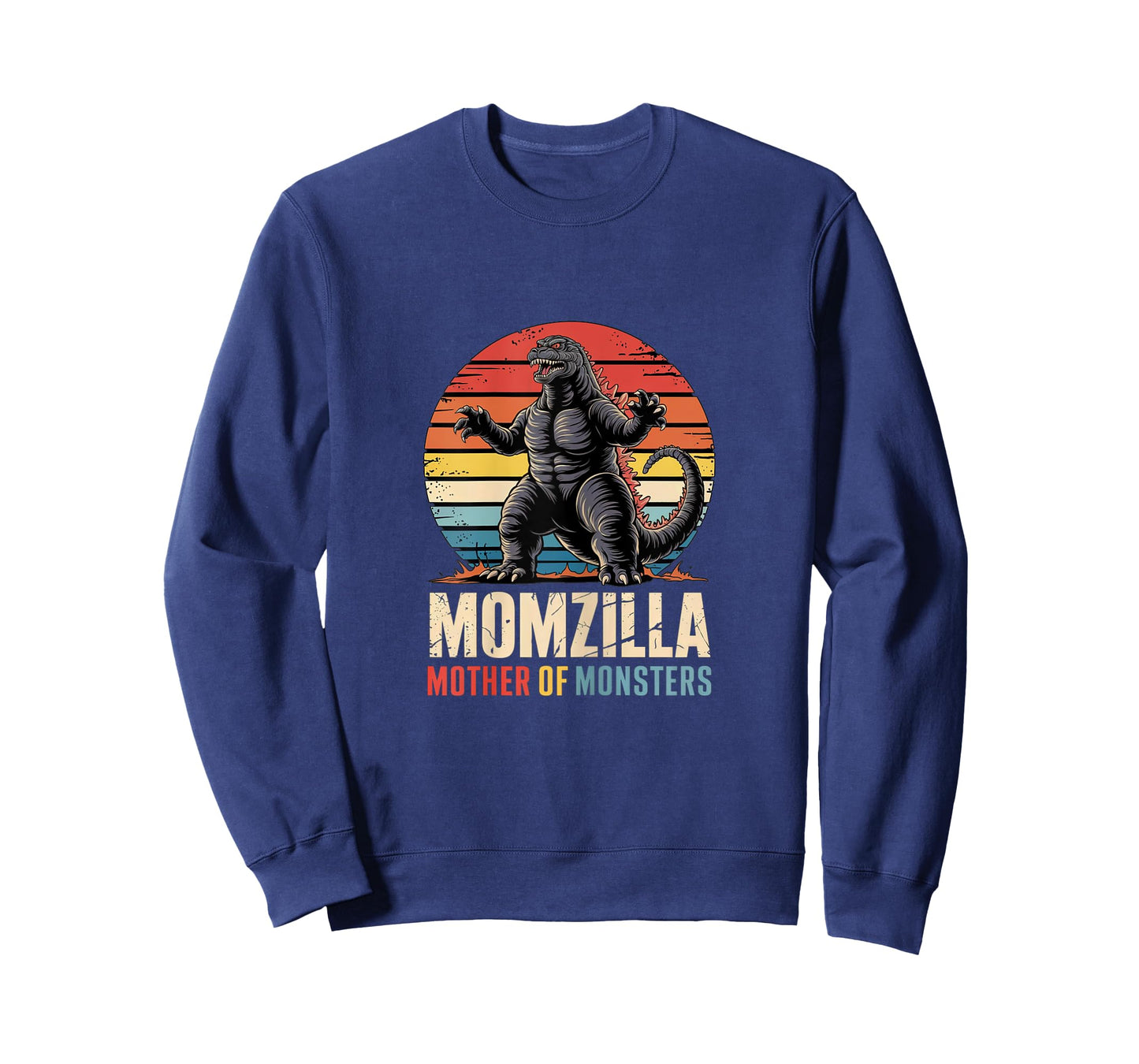 Retro Momzilla Mother of Monsters Distressed Art T-Shirt