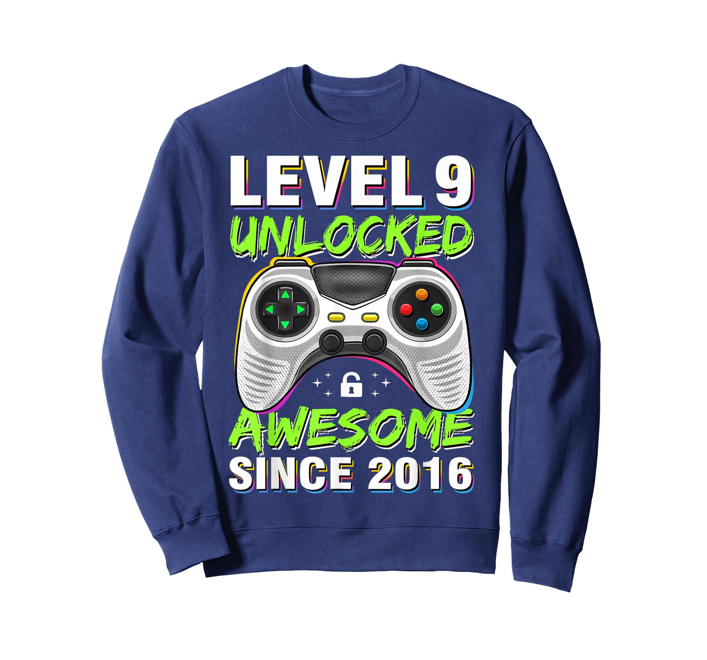 Level 9 Unlocked Awesome Since 2016 9th Birthday Gaming Boys T-Shirt