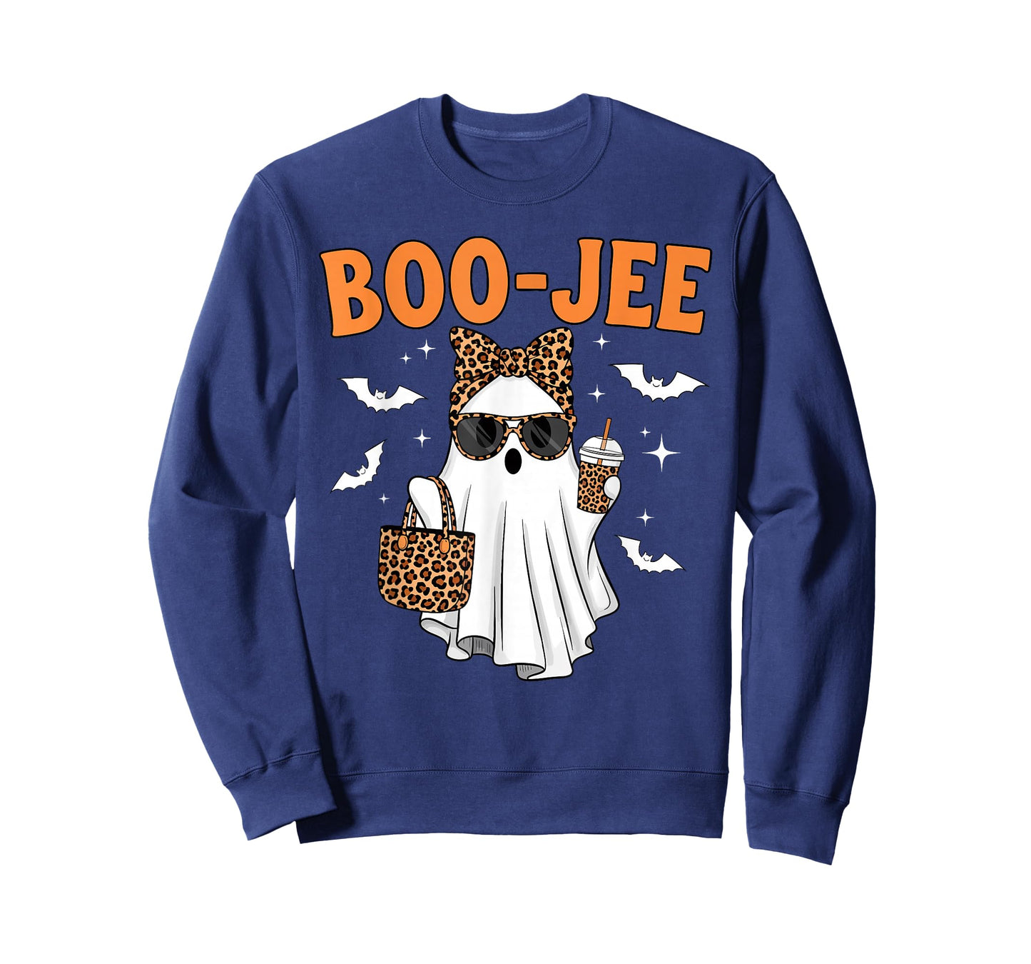 Coquette Leopard Ghost Coffee Boo JEE Halloween Boujee Ghost T-Shirt