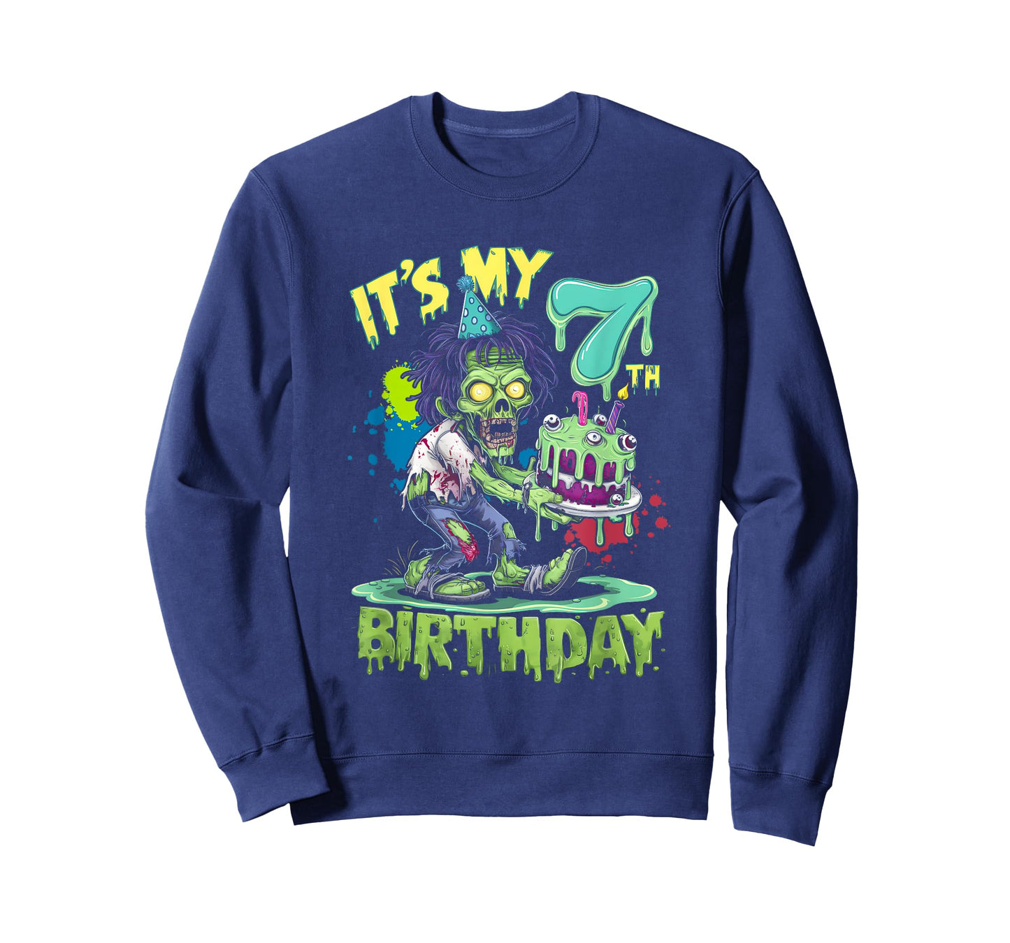 Its My 7th Birthday Horror Zombie Lover 7 Year Old T-Shirt
