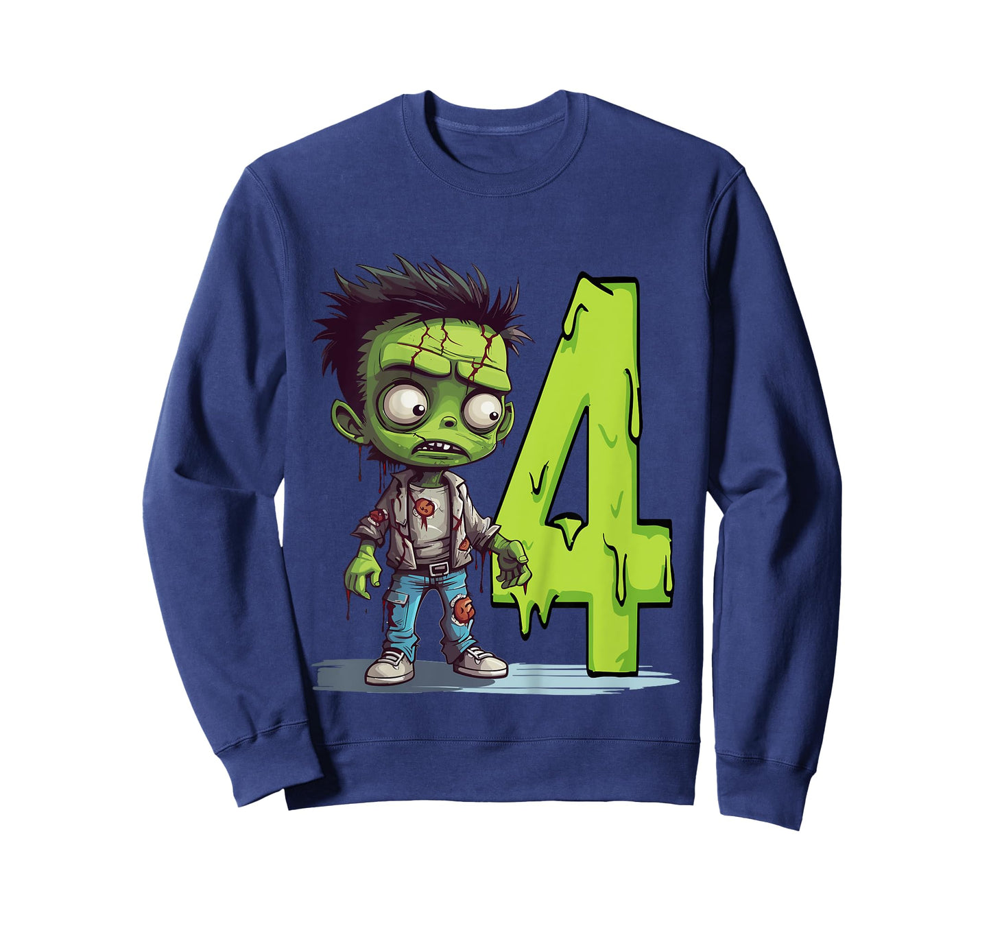 Kids Scary Zombie - four Years - creepy 4th Birthday Halloween T-Shirt