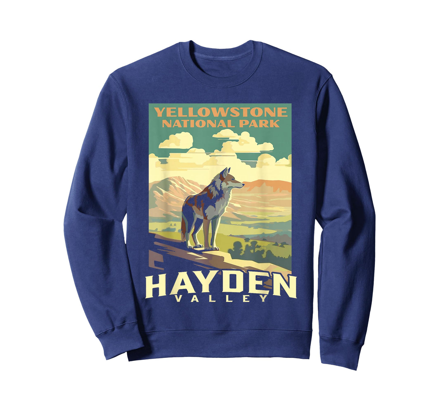 Yellowstone National Park Hayden Valley Wolf WPA Poster T-Shirt