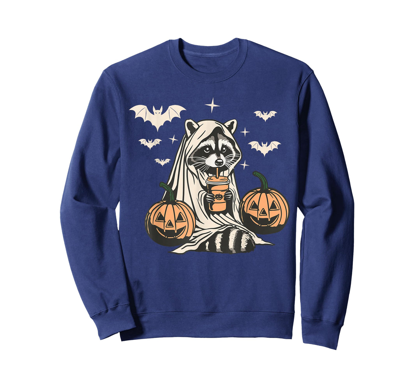 Cute Ghost Pumpkin Halloween Raccoon Costume Raccoon Lovers T-Shirt