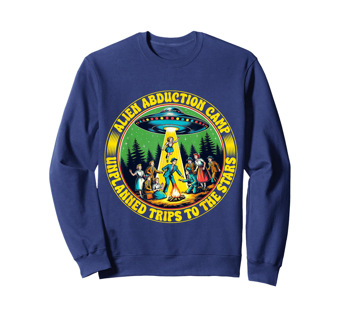Alien Abduction Camp Shirt Vintage Retro UFO Funny Camper T-Shirt