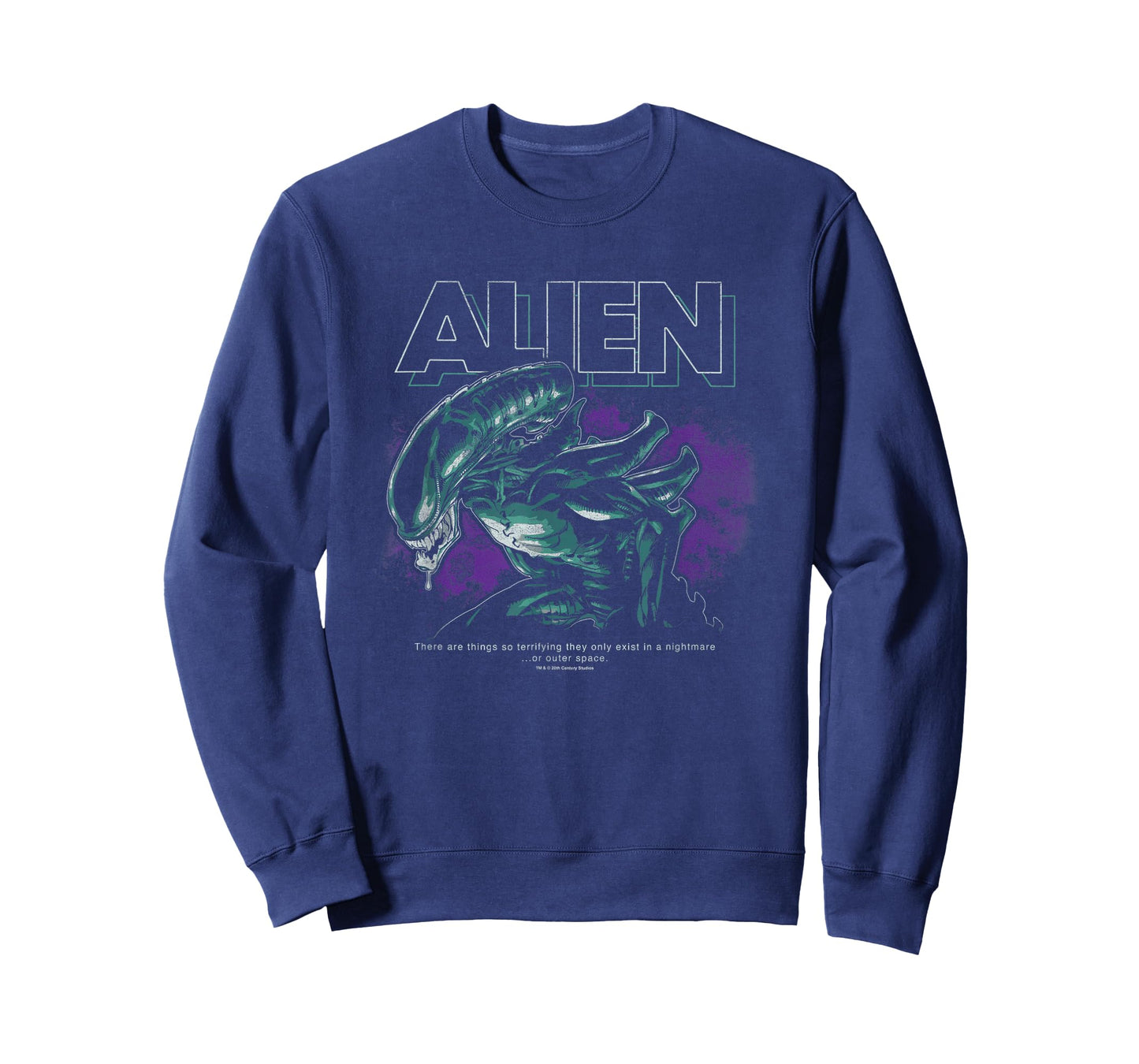 Aliens Iconic Xenomorph Nebula Distressed Big Chest Poster T-Shirt