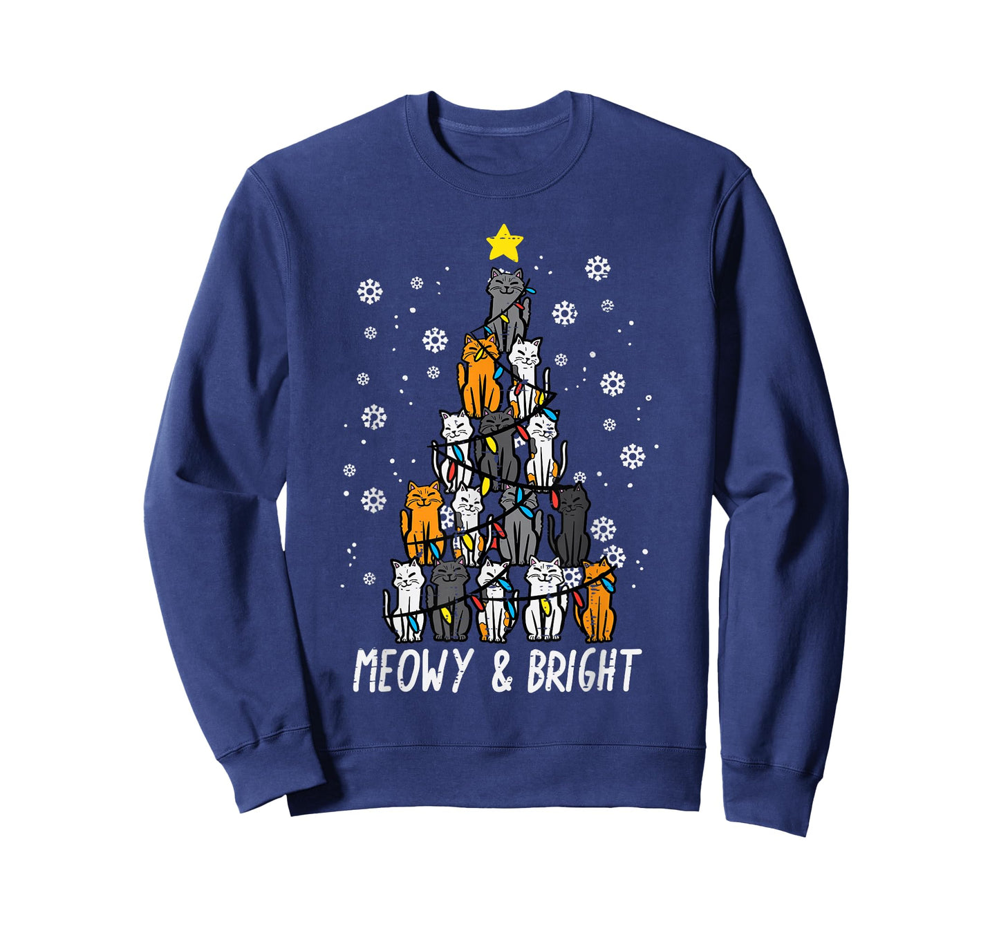 Cats Christmas Tree Meowy Bright Cute Xmas Girls Kids Women T-Shirt