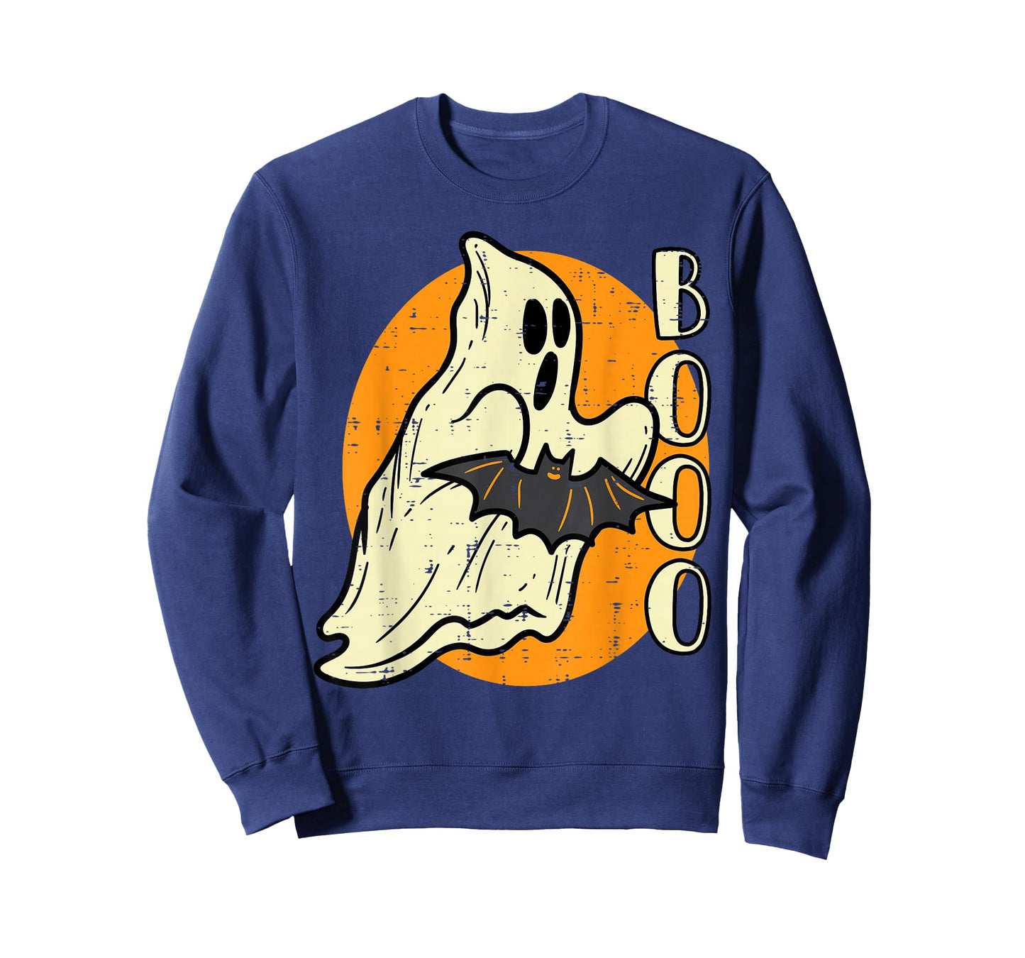 Boo Ghost Bat Retro Vintage Groovy Halloween Men Women Kids T-Shirt
