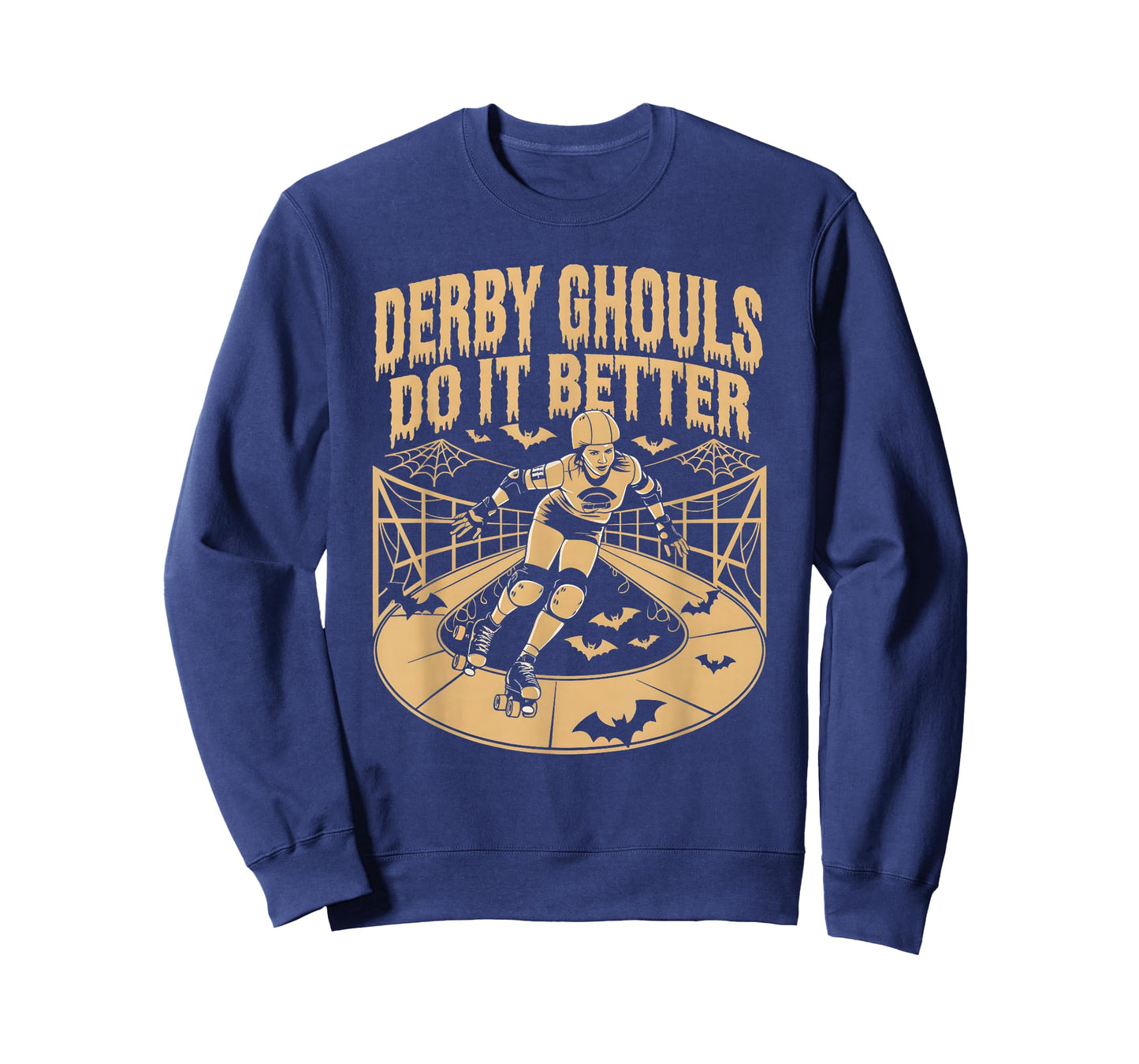 Spooky Roller Derby Enthusiasts Unisex-Adults Halloween Derby T-Shirt