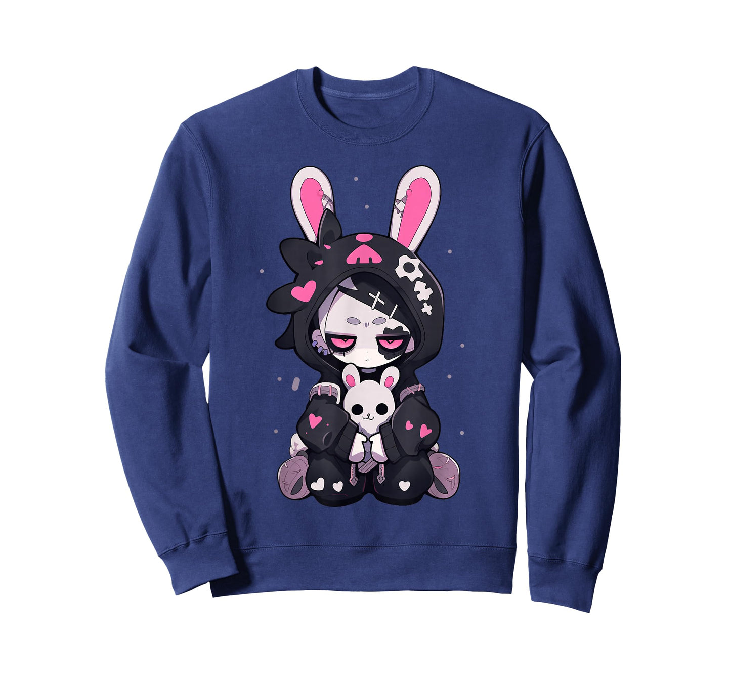 Goth Bunny Anime Girl Cute E-Girl Gothic Outfit Grunge T-Shirt