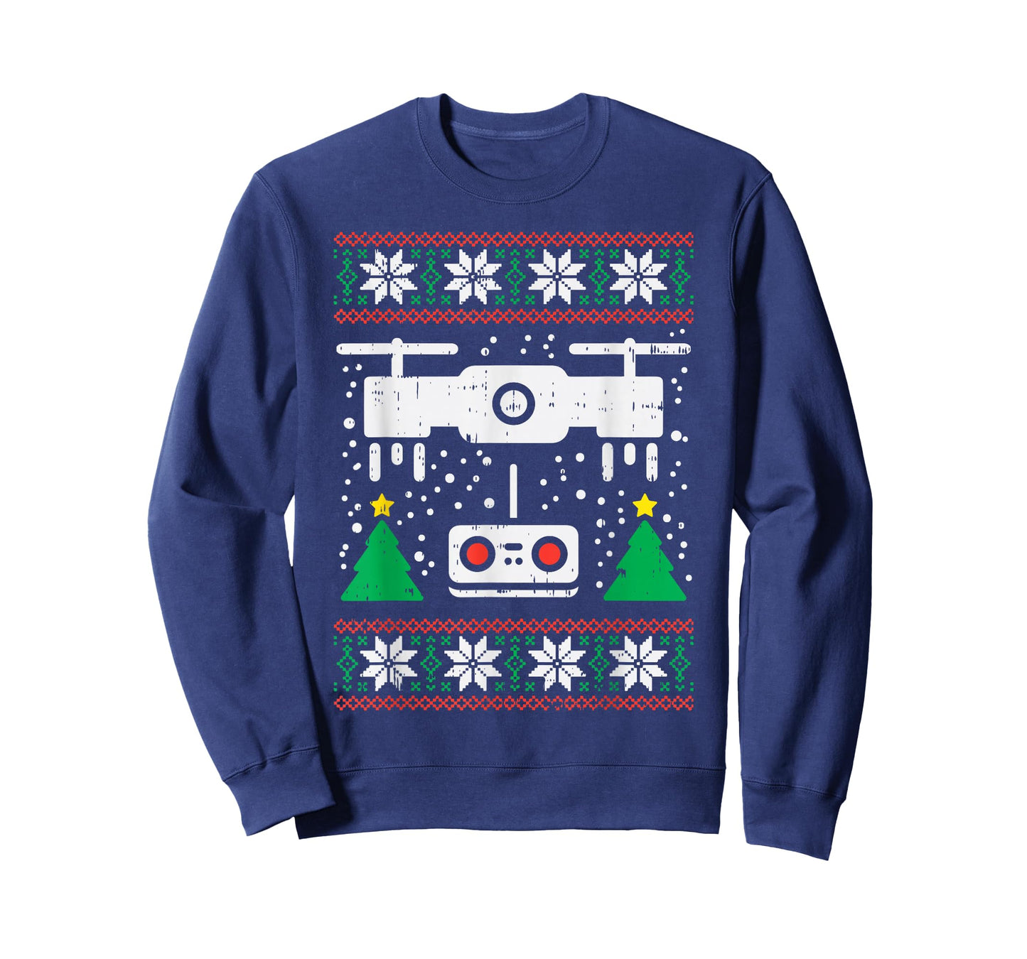 Drone Ugly Christmas Sweater Videography Photographer PJ T-Shirt