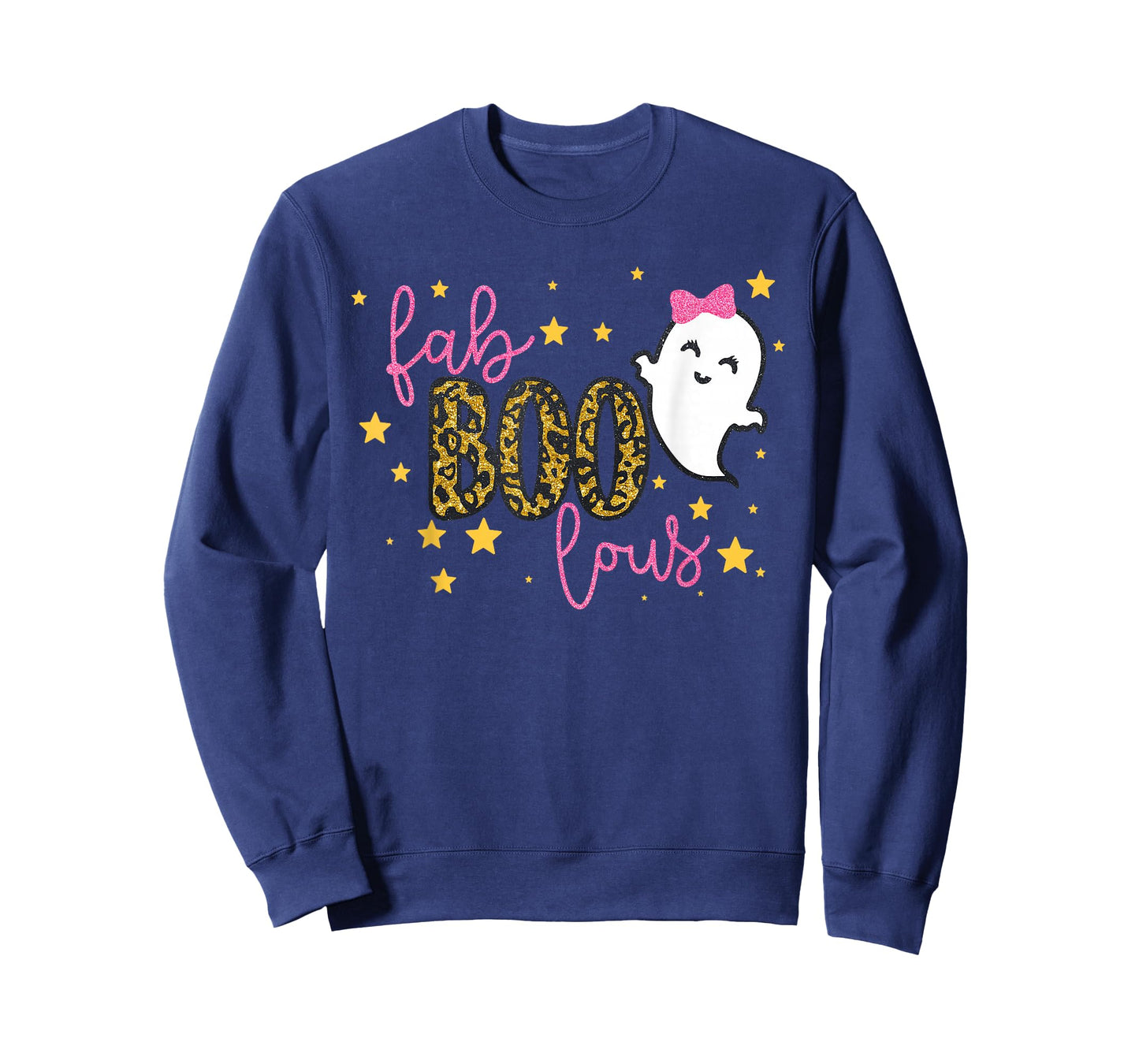 Funny Cute Boo Ghost Halloween Fab-Boo Lous Leopard T-Shirt