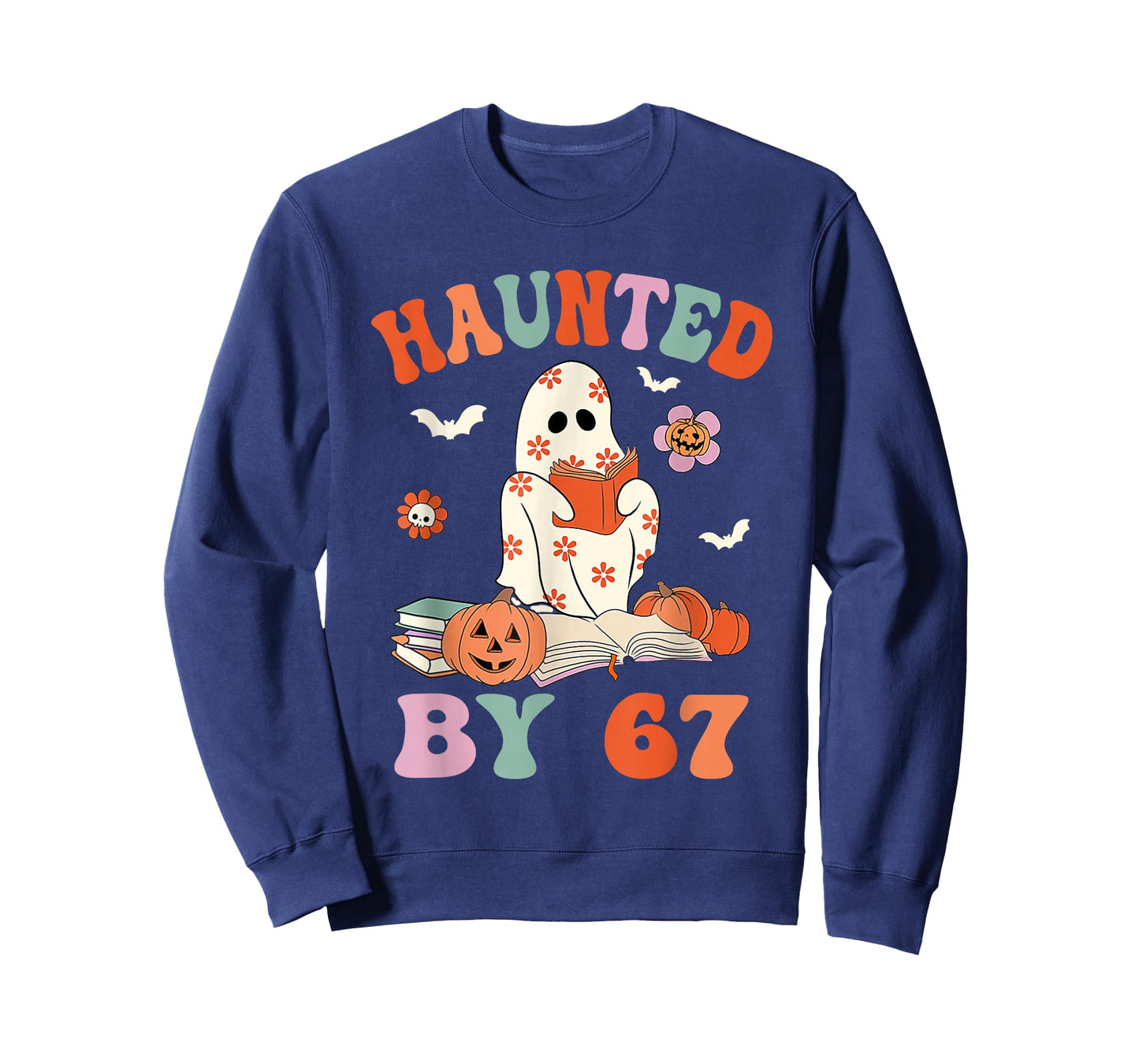 Haunted by 67 Funny Boo Ghost Teacher 6 7 Halloween Costume T-Shirt