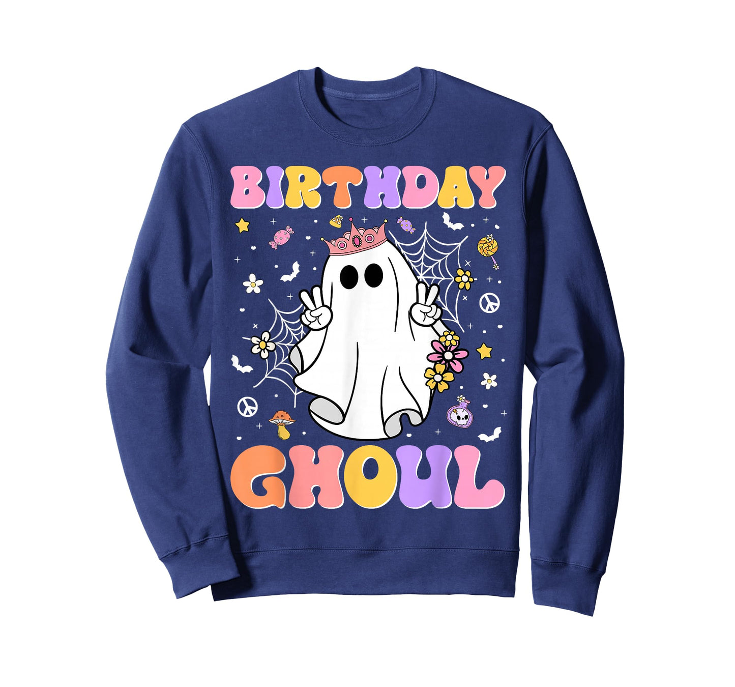 Groovy Ghost Birthday Ghoul Halloween Party Kids Girls T-Shirt