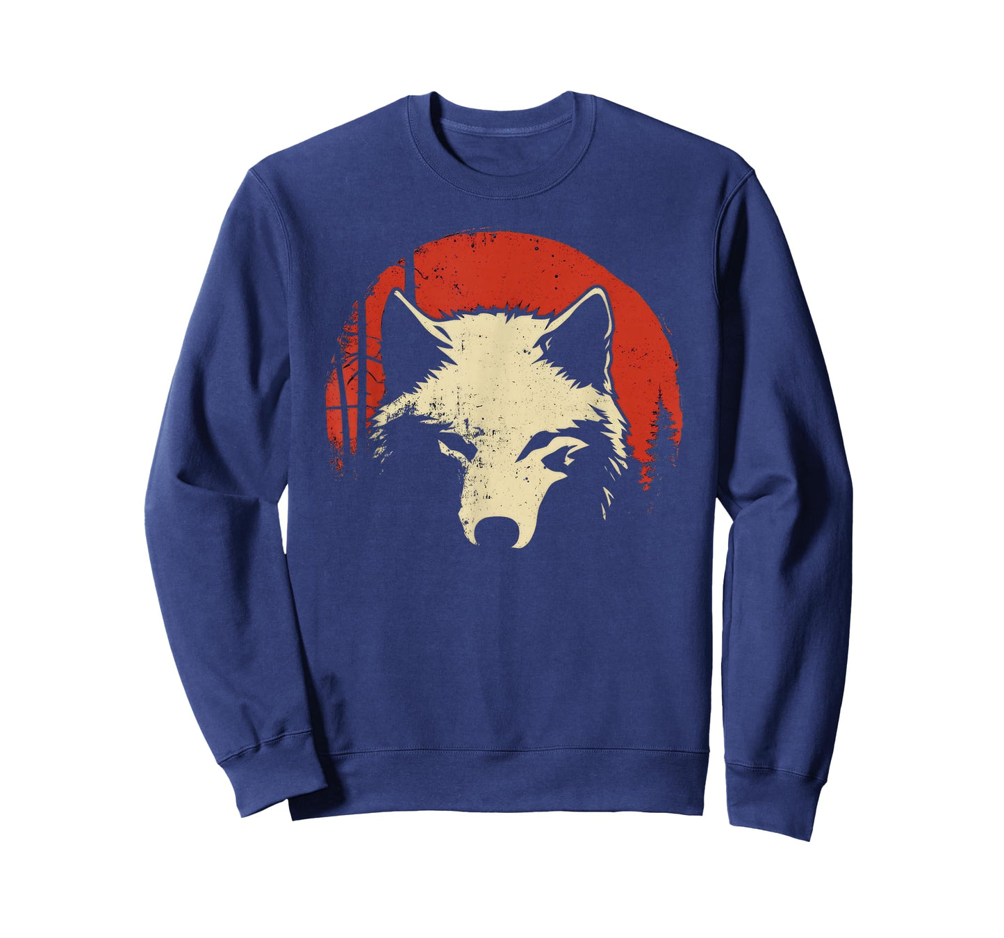 Wolf Graphic Tee Red Moon Wildlife Animal Wolf Japanese T-Shirt