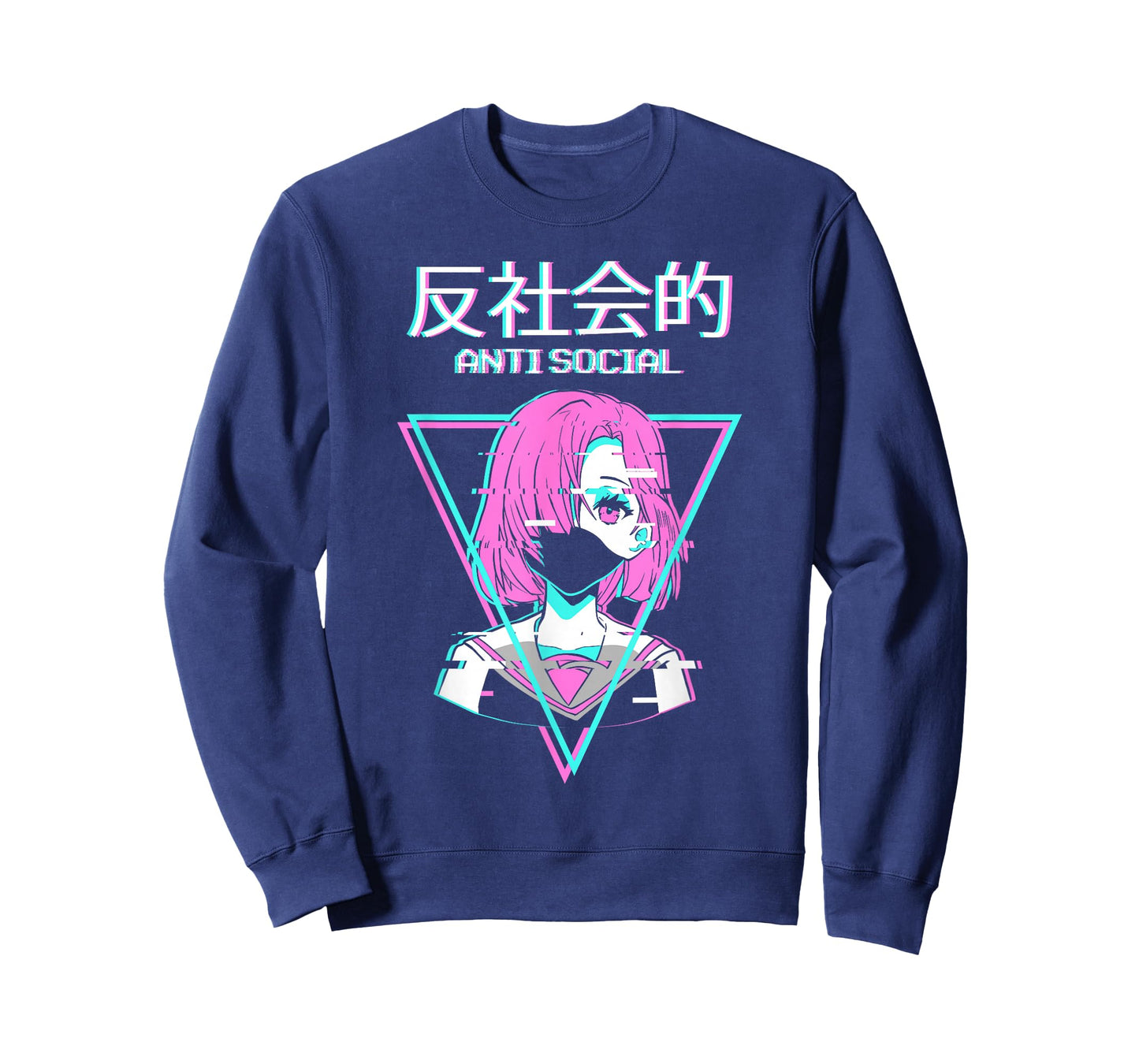 Antisocial Vaporwave Anime Girl Japanese Indie Old T-Shirt