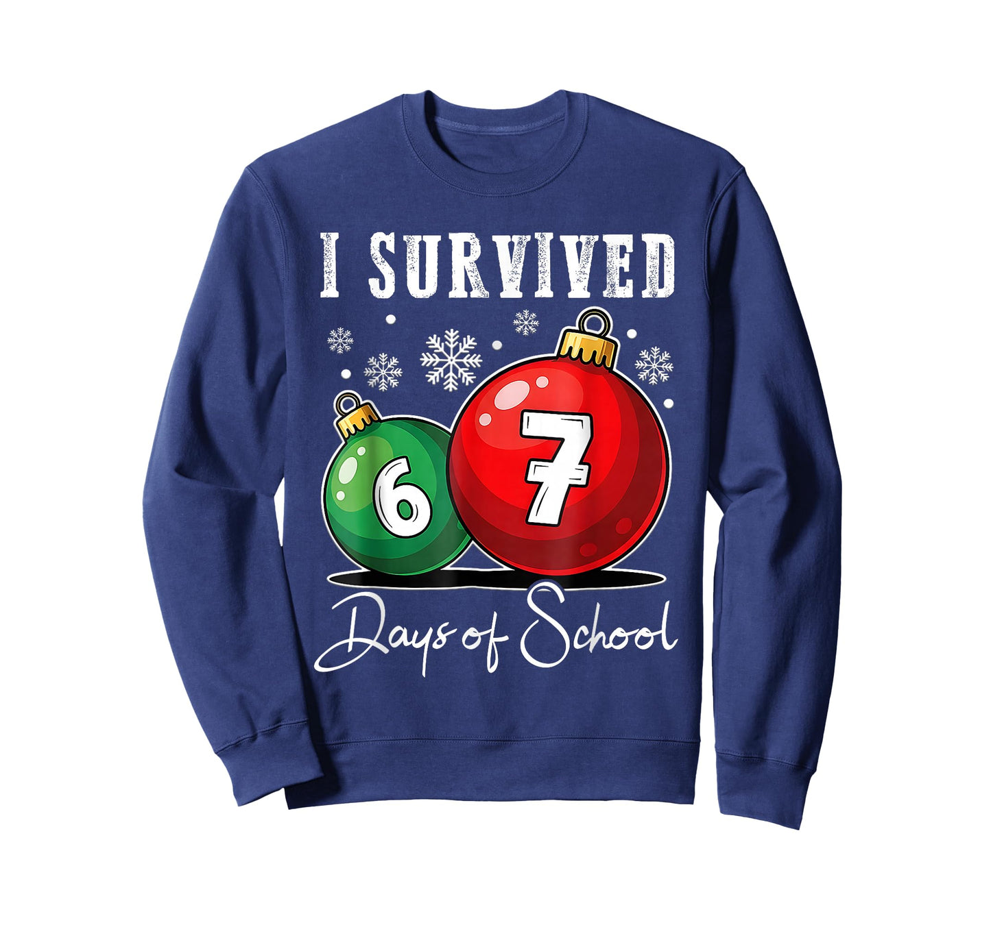 I Survived 67 Days of School Christmas Candy Cane Six Seven T-Shirt