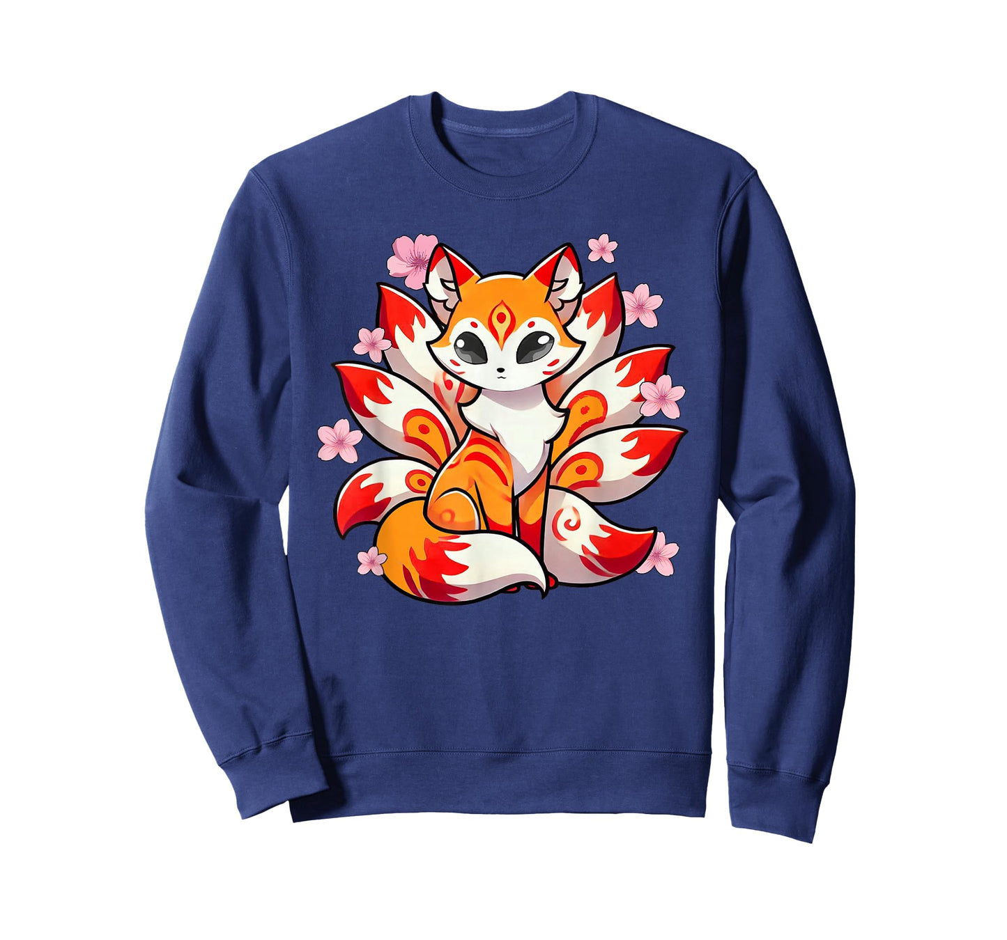 Nine Tails Fox Kitsune Japanese Cherry Blossoms T-Shirt
