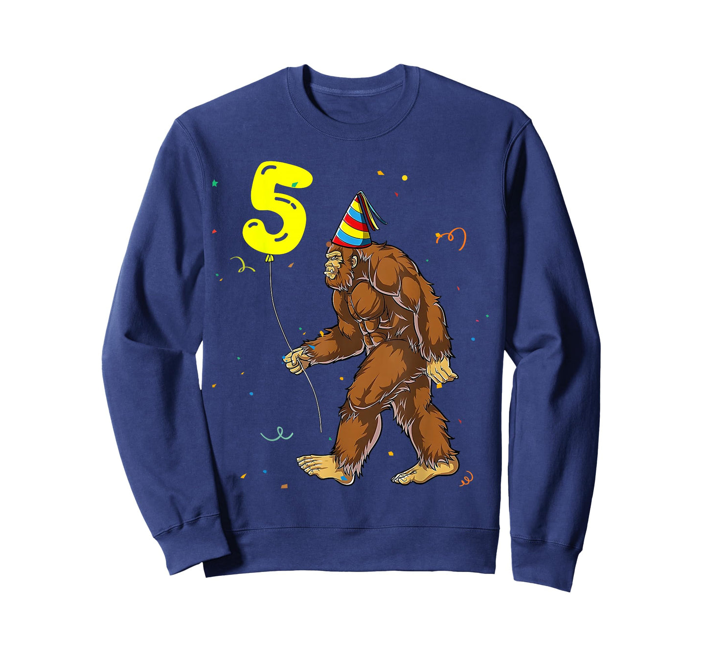 Funny Bigfoot 5th Birthday Party Sasquatch Boy Girl Kids T-Shirt