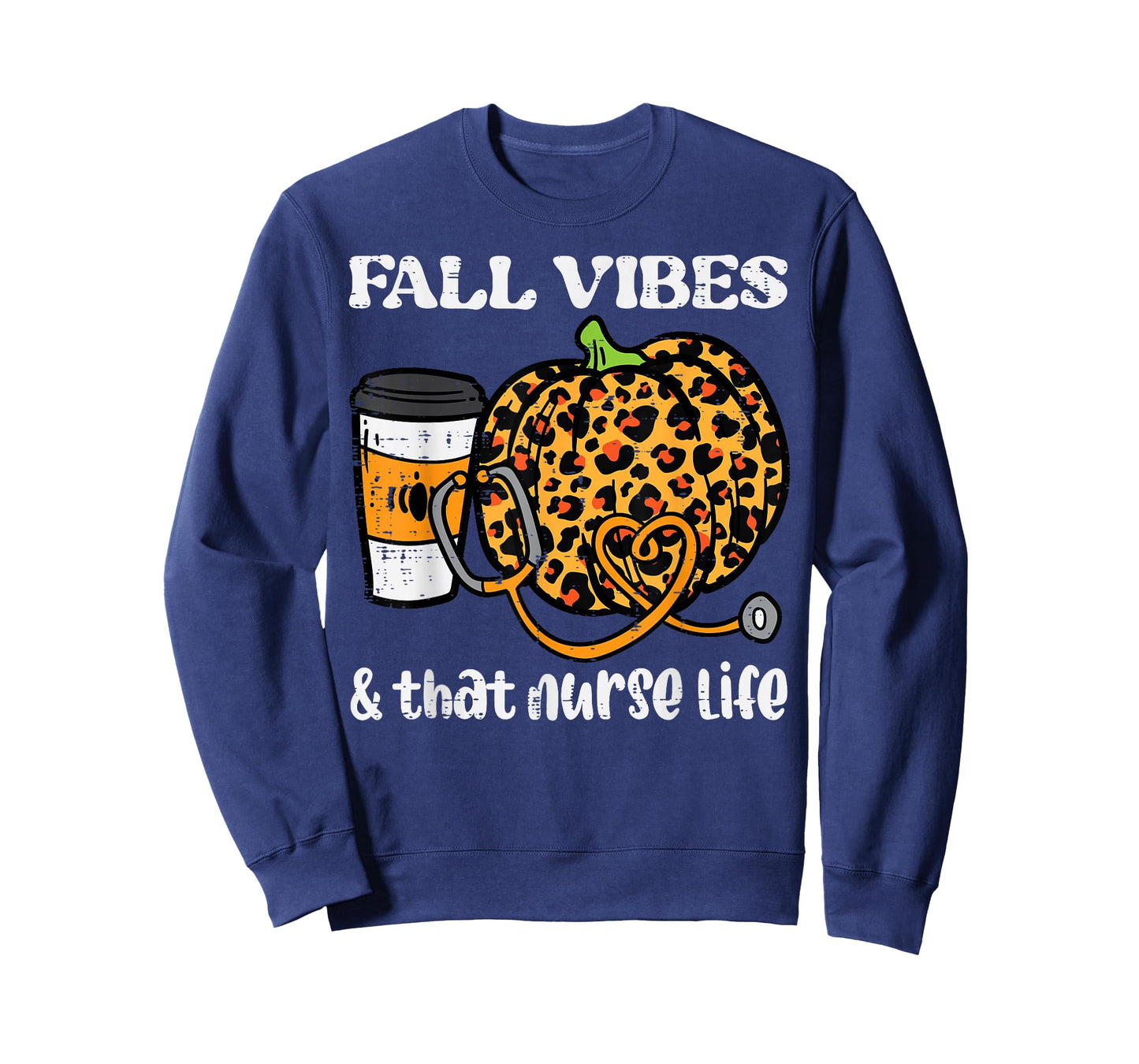 Pumpkin Fall Vibes Nurse Halloween Thanksgiving Scrub Women T-Shirt