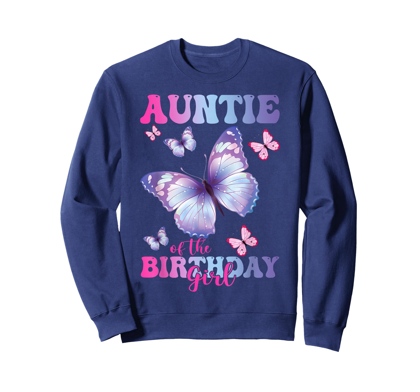 Auntie of The Birthday Girl Butterfly Party Matching Family T-Shirt
