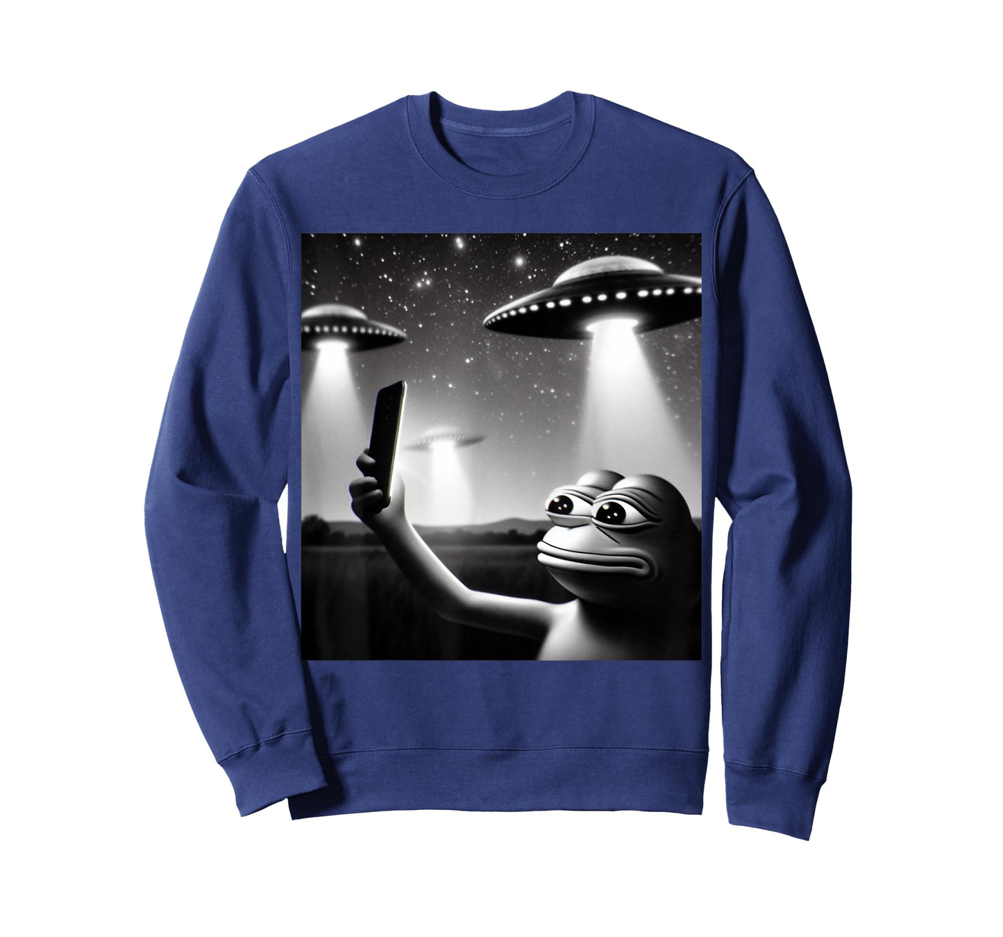 Frog Selfie with UFO Meme For Pet and Space Lovers Funny T-Shirt