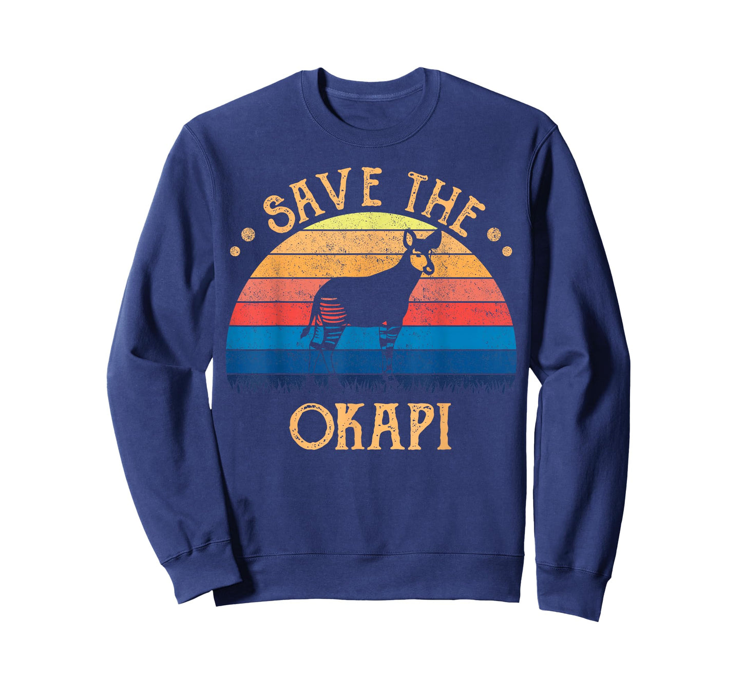Vintage Retro Sunset Save The Okapi T-Shirt T-Shirt
