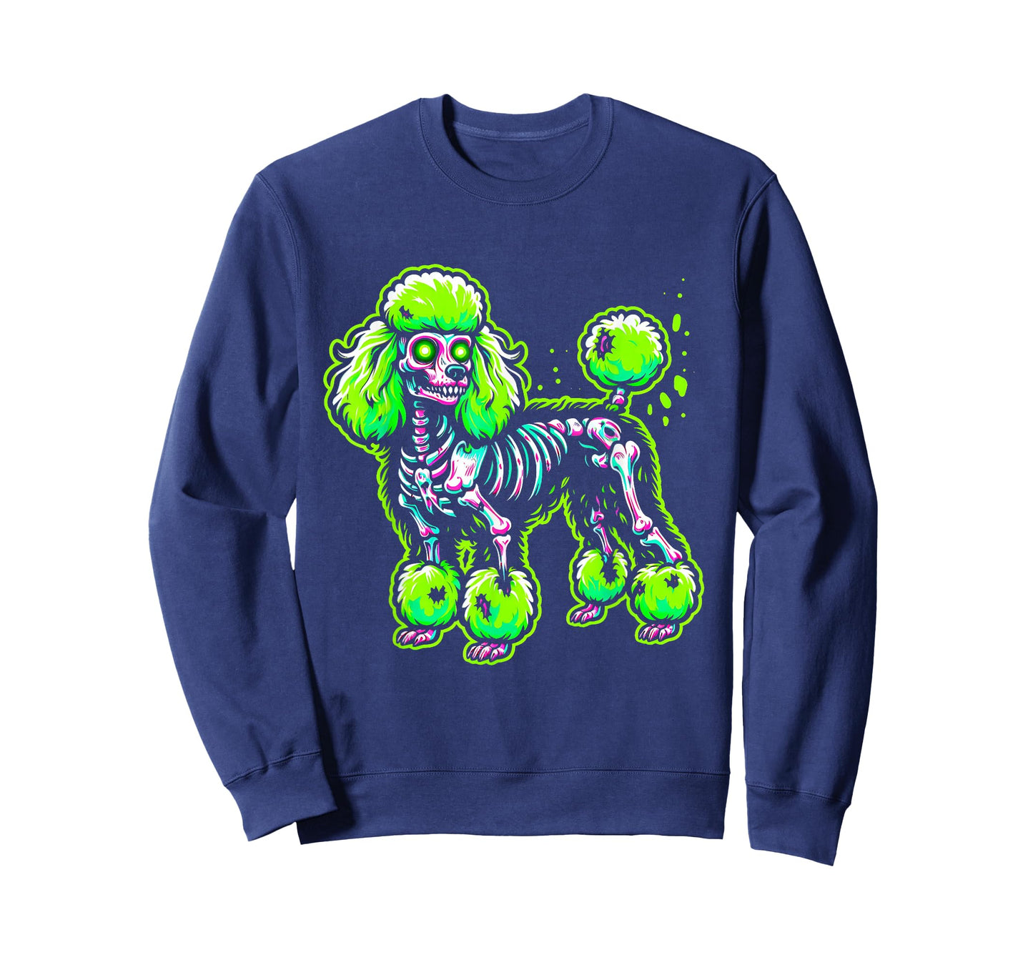 Zombie Poodle Dog Ghost Dark Halloween Horror Skeleton Gifts T-Shirt