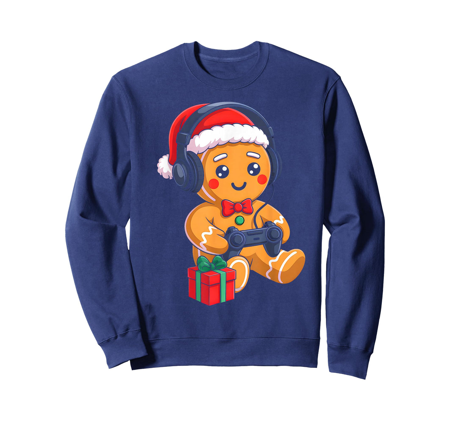 Funny Christmas Gingerbread Man Video Gamer Gaming Boys Men T-Shirt