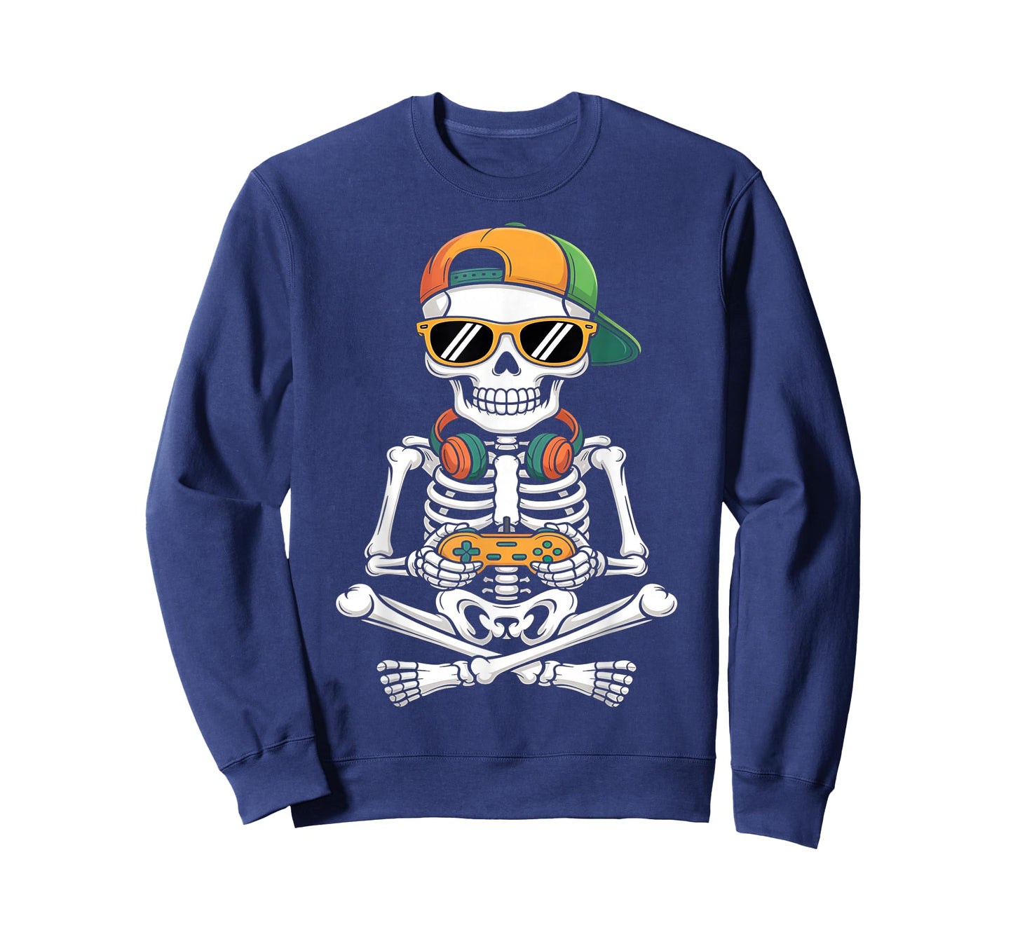 Halloween Skeleton Gamer Video Gaming Boys Men Kids Teens T-Shirt