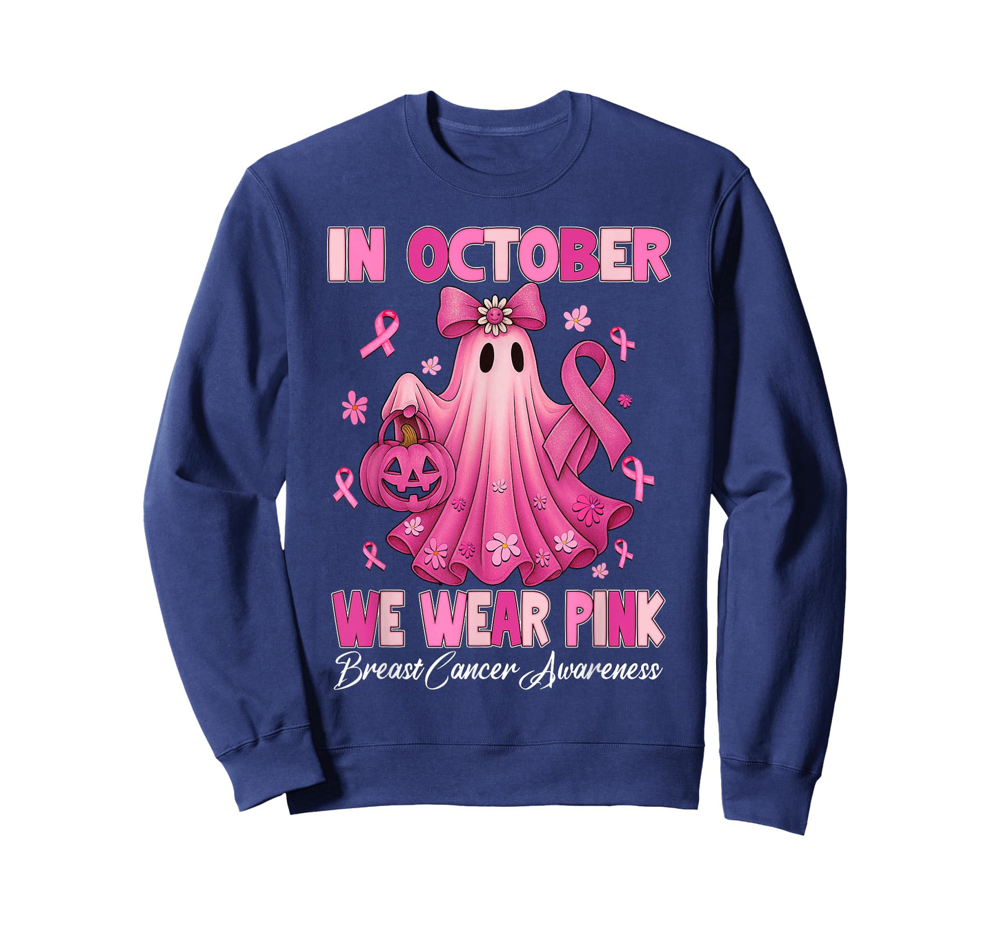 Breast Cancer Women Halloween in October We Wear Pink T-Shirt