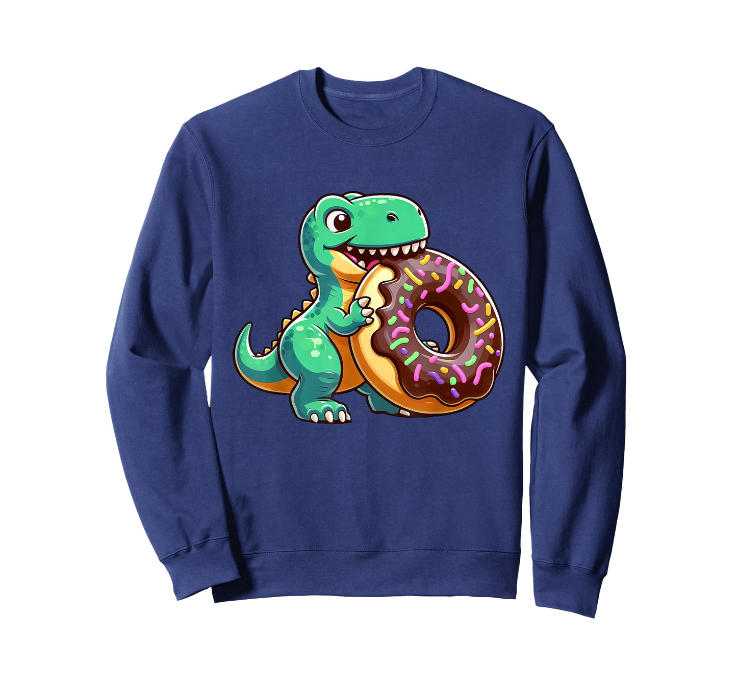 Funny Dino T-Rex Eating Donut T-Shirt