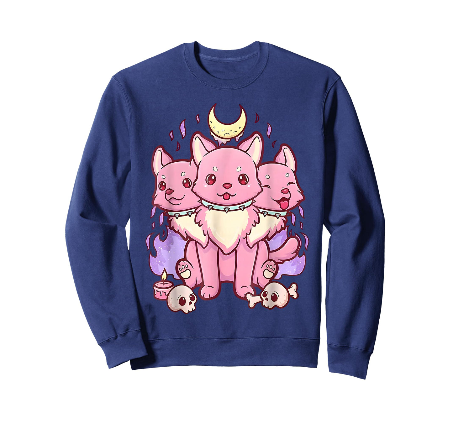 3 Headed Dog Kawaii Pastel Goth Cute Creepy Occult Cerberus T-Shirt