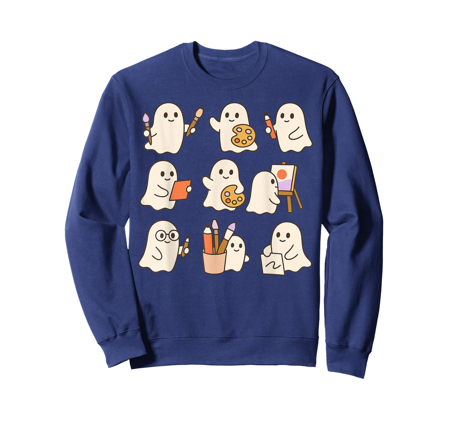 Art Teacher Ghost Halloween Artists Painter Teacher Spooky T-Shirt