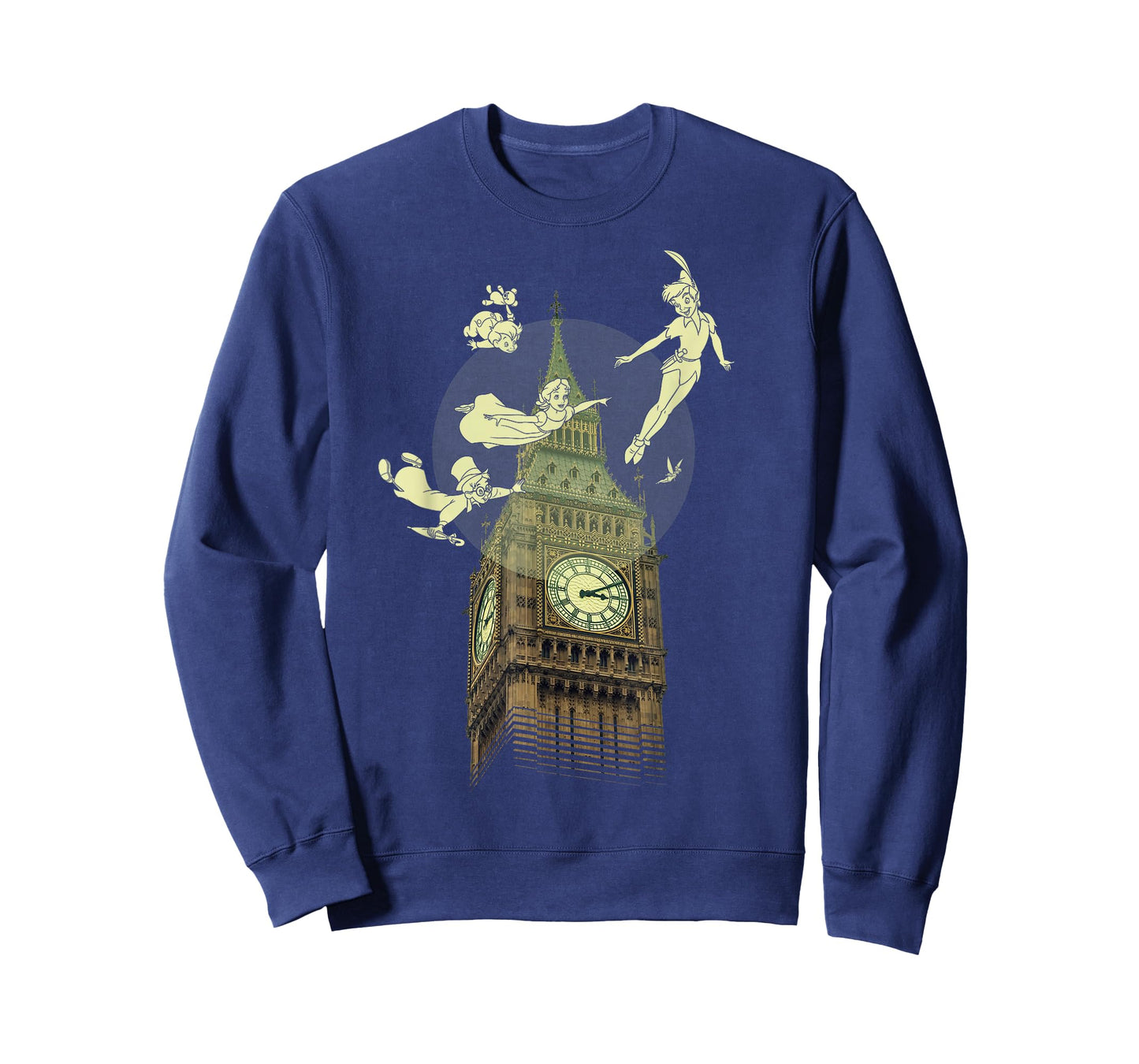 Disney Peter Pan The Darlings Flying by Clock Tower T-Shirt T-Shirt