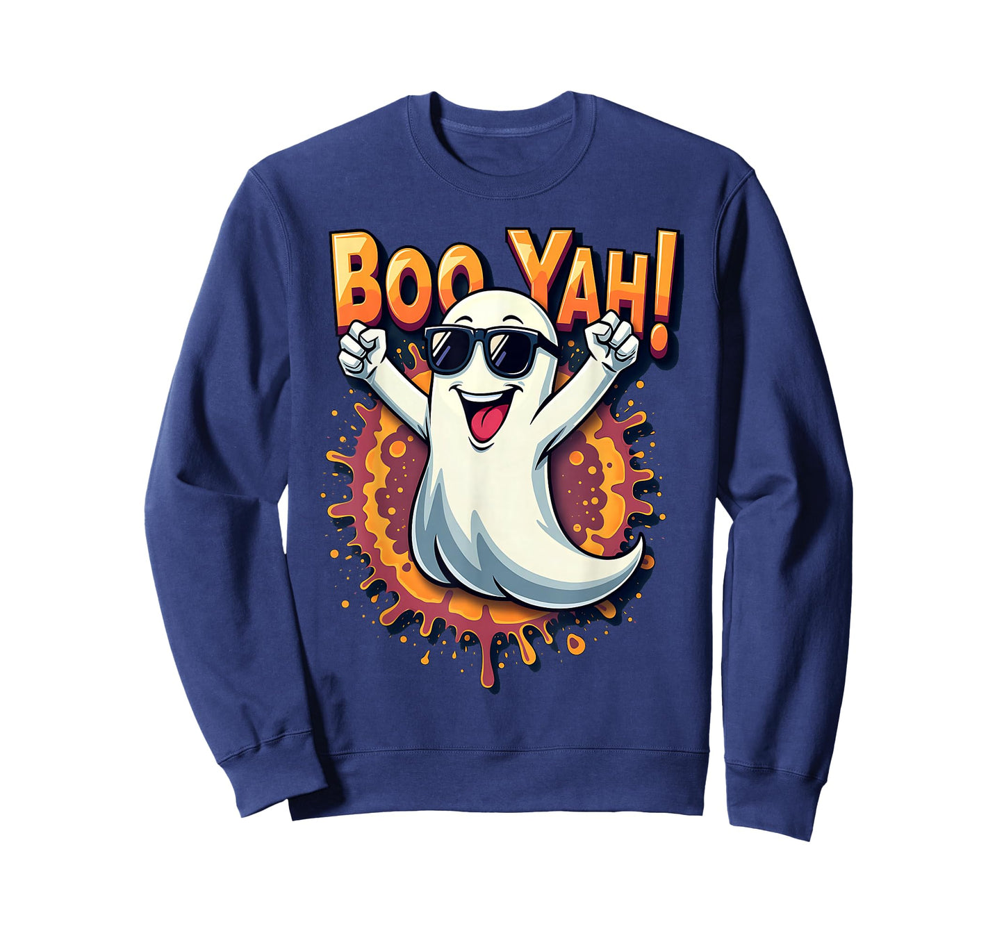 Funny Cool Boo Yah Booyah Rocking Ghost Spooky Boo Halloween T-Shirt