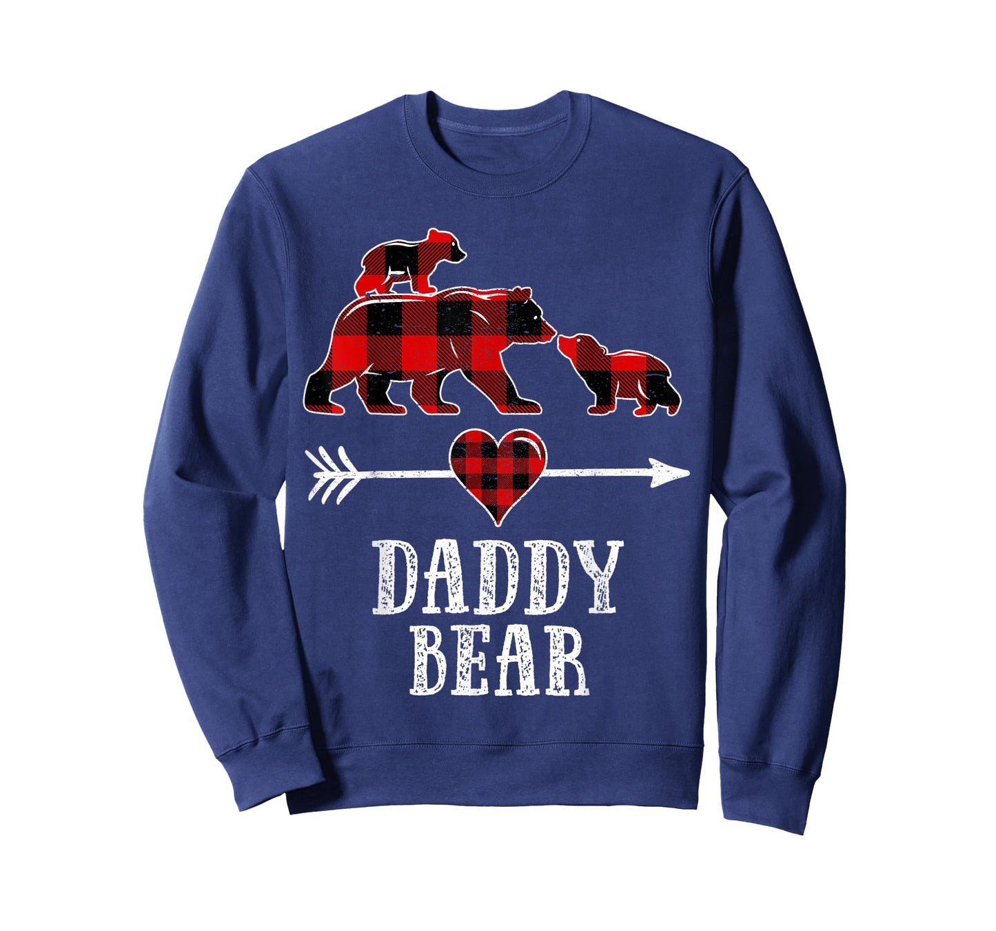 Daddy Bear 2 Cubs Shirt, Christmas Daddy Bear Plaid Pajama T-Shirt
