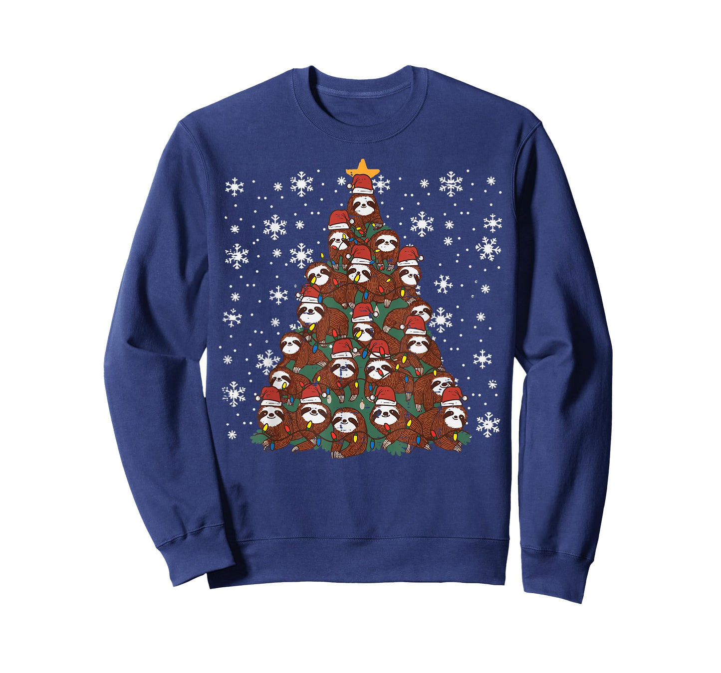 Christmas Tree Sloths Cute Xmas Lazy Kids Women Men Youth T-Shirt