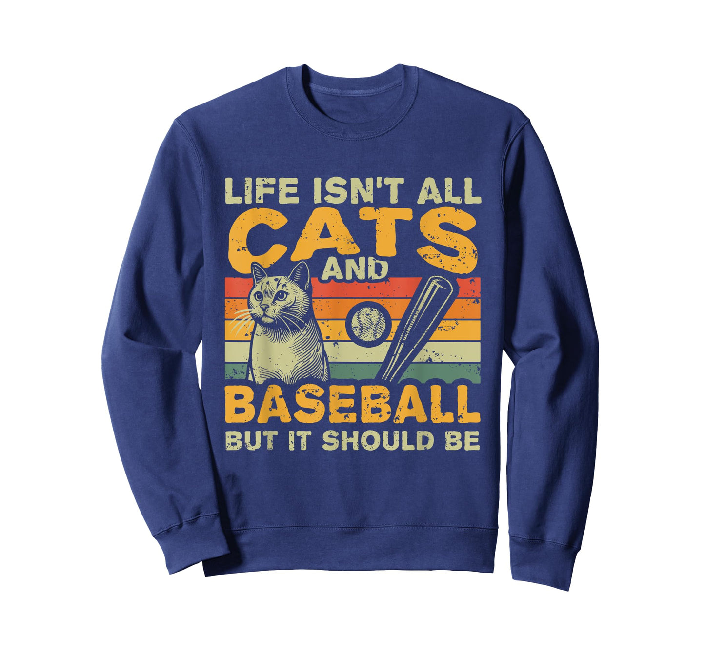 Retro Life Isn't All Cats And Baseball T-Shirt