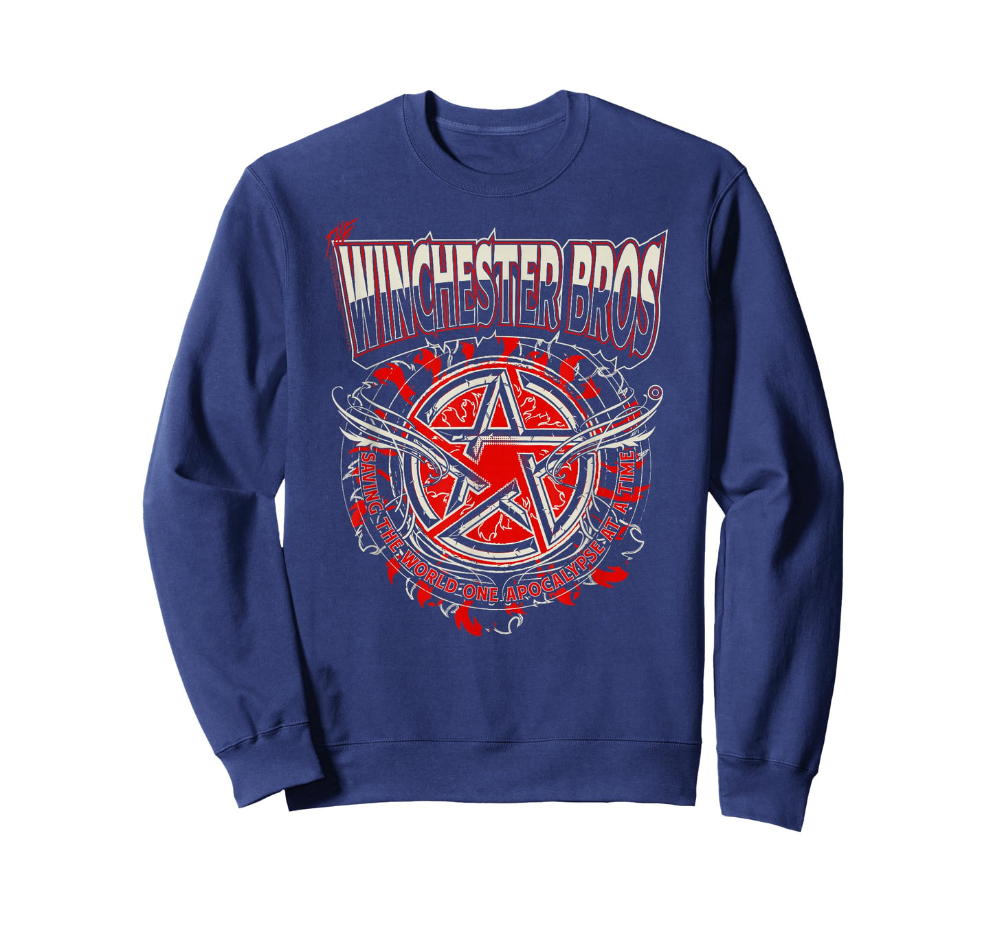 Supernatural Winchester Bros Red Pentagram TV Show T-Shirt