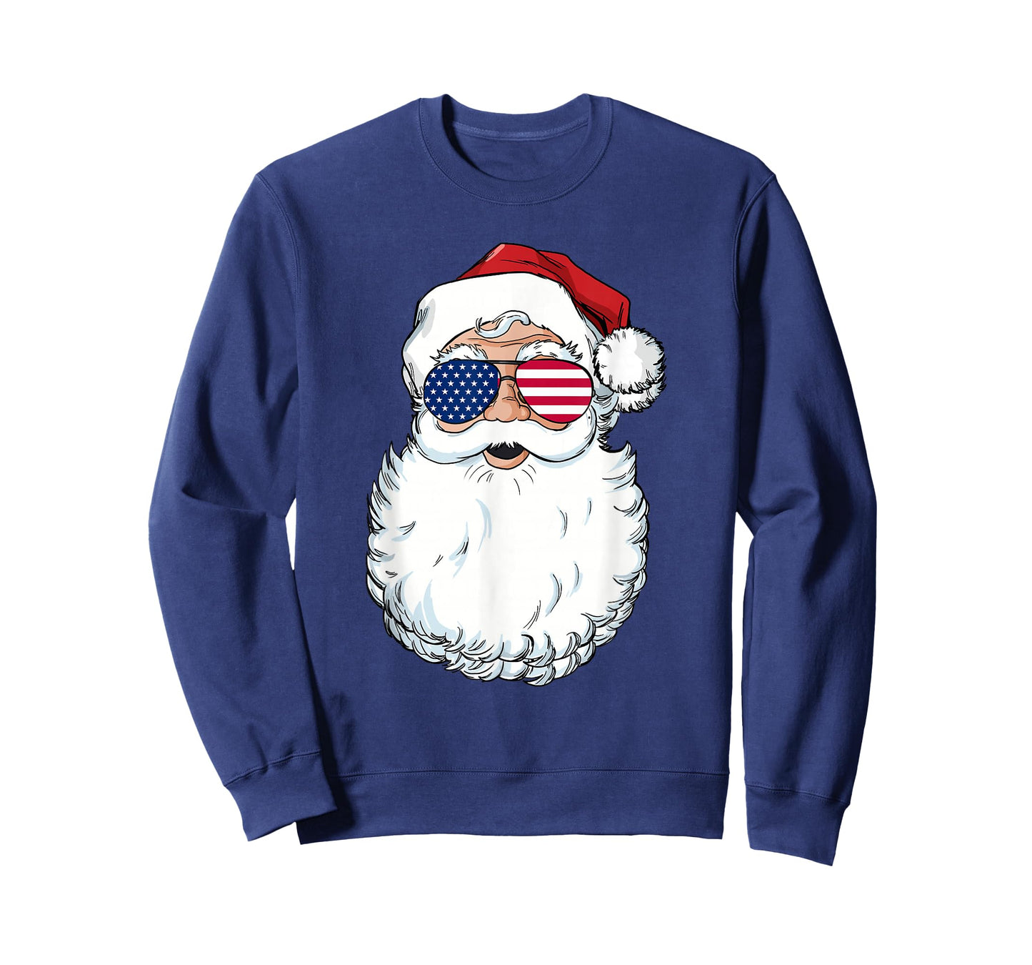 Santa Claus Patriotic USA Sunglasses Christmas in July Santa T-Shirt