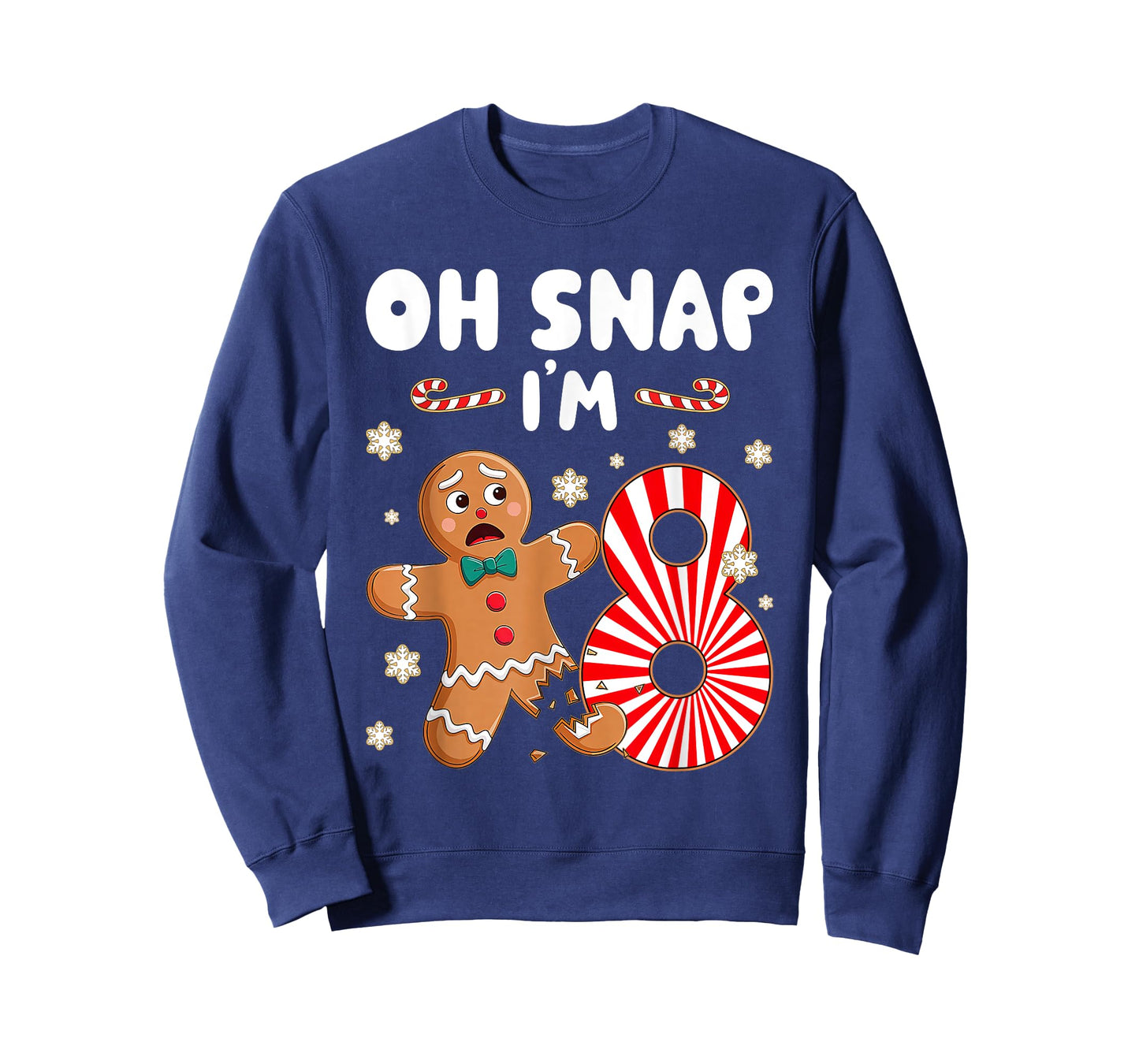 Christmas Oh Snap 8 Year Old Gingerbread Man 8th Birthday T-Shirt