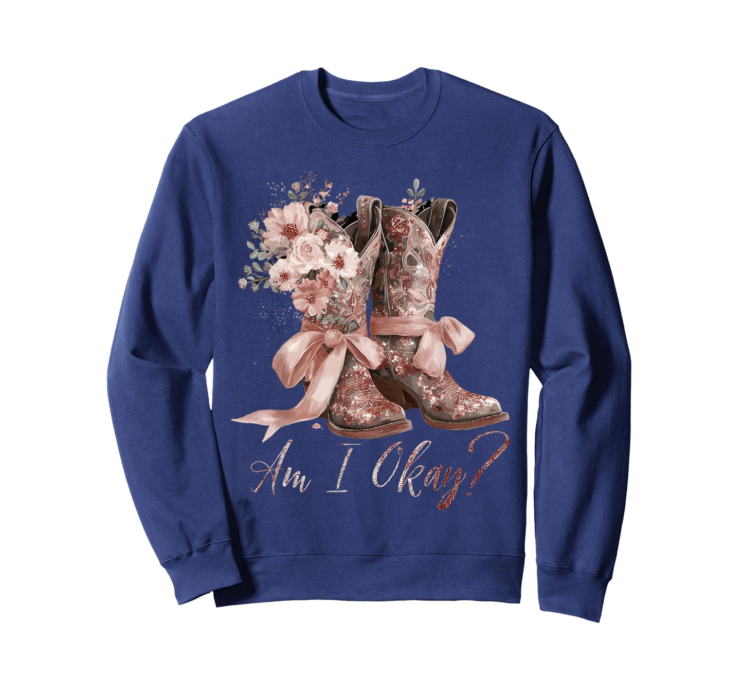 Am I Okay Boot Western Texas Cowgirl Coquette Bow Women Girl T-Shirt