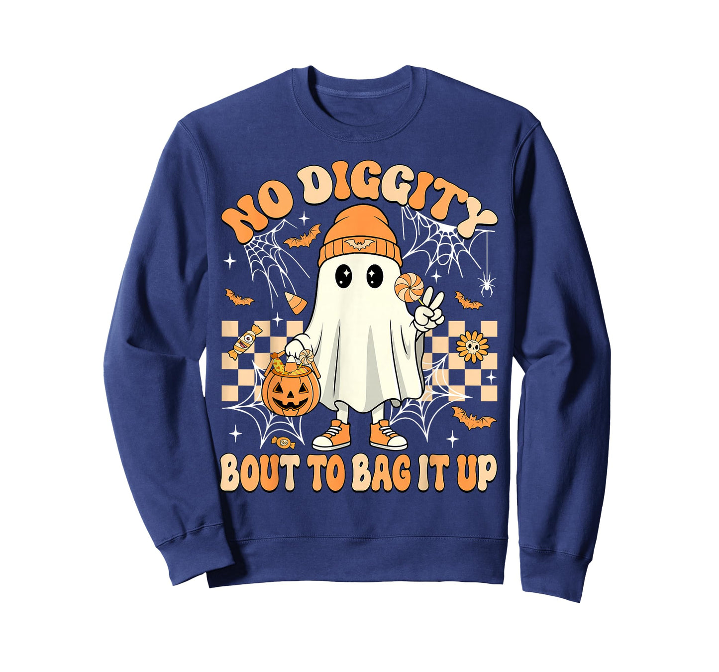 Halloween Ghost No Diggity Bout to Bag It Up Toddler Kids T-Shirt