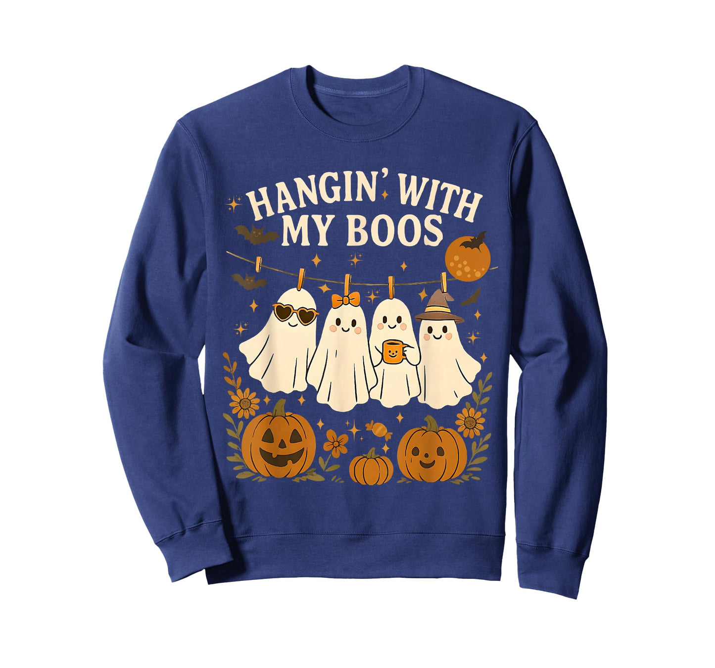 Hanging With My Boos Funny Cute Ghost Halloween T-Shirt